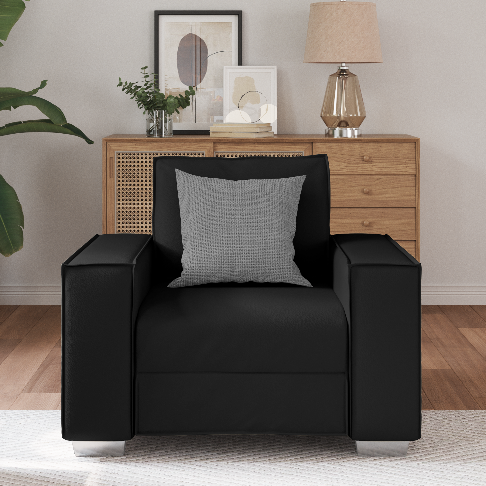 Thumbnail - vidaXL Sessel Schwarz 59 cm Kunstleder