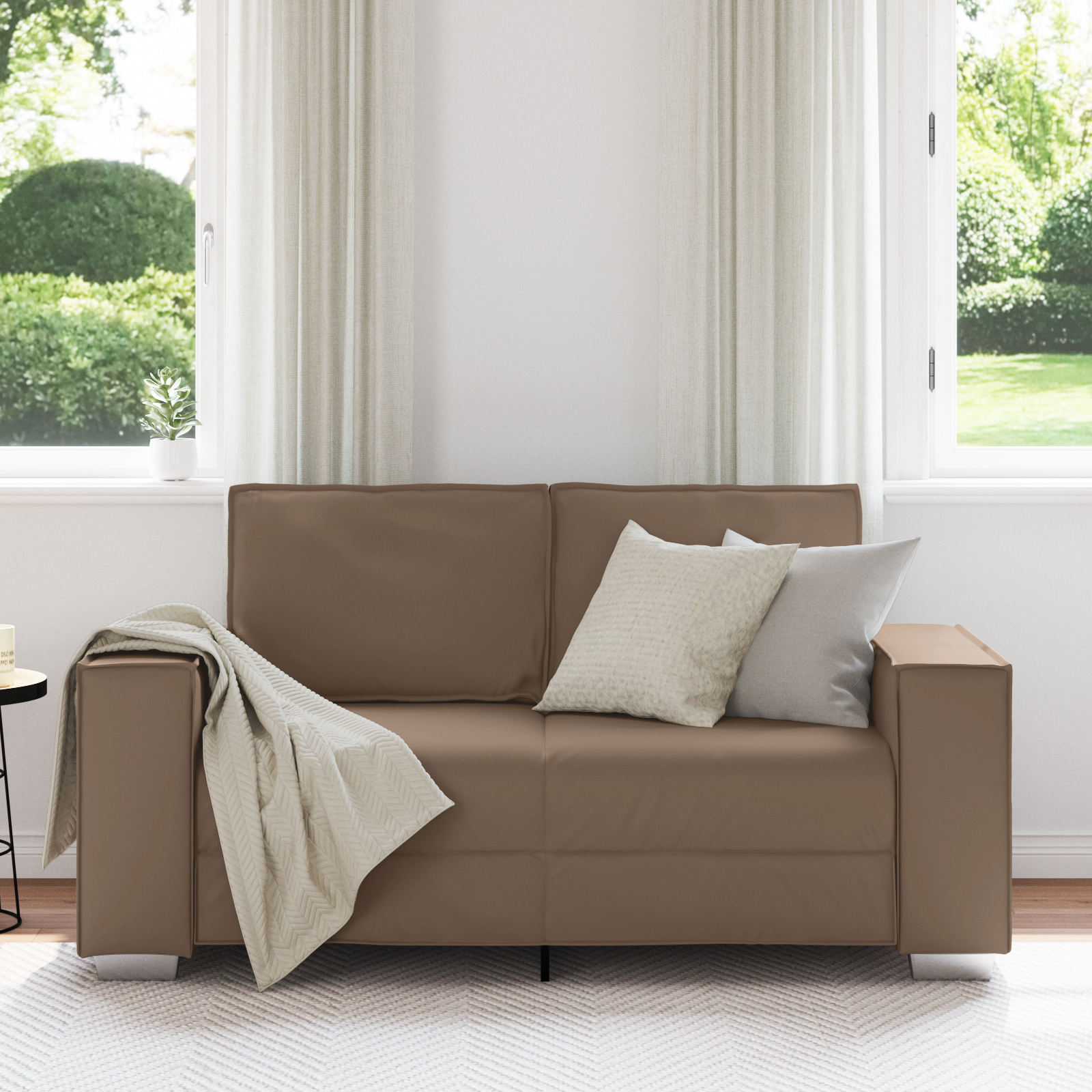 Thumbnail - vidaXL Sofa 2-Sitzer Cappuccinobraun 120 cm Kunstleder