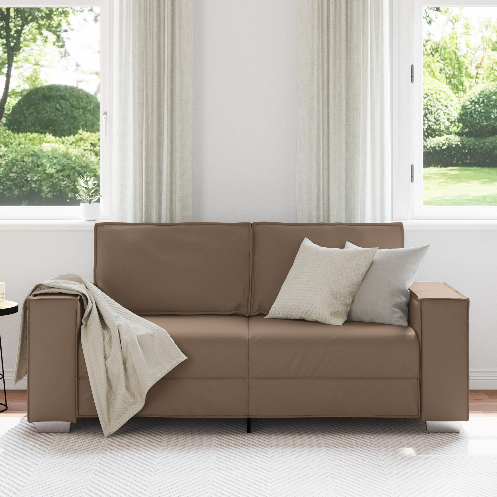 Thumbnail - vidaXL Sofa 2-Sitzer Cappuccinobraun 140 cm Kunstleder