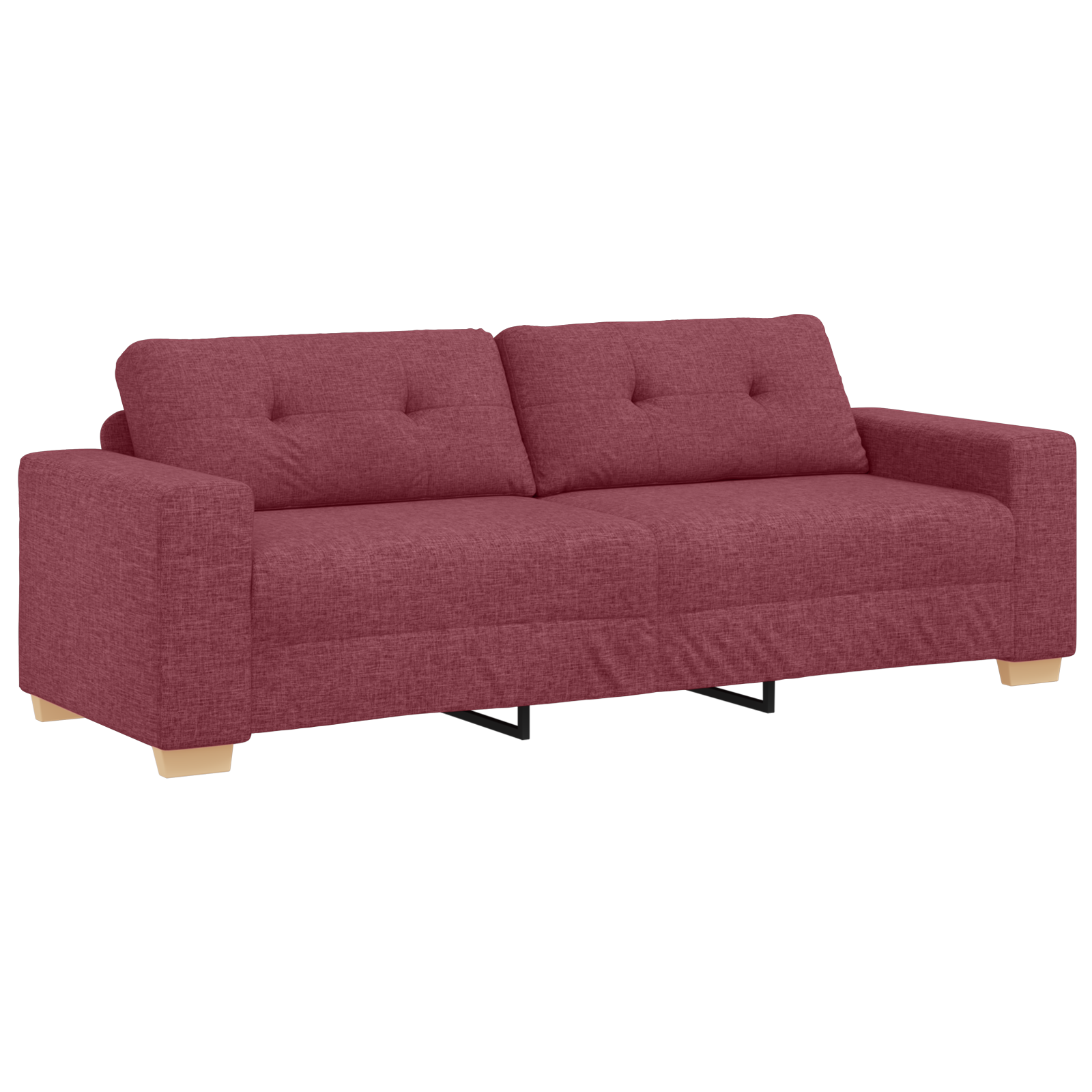 3-Seater Sofa in Wine Red, 180 cm Fabric - Image 2