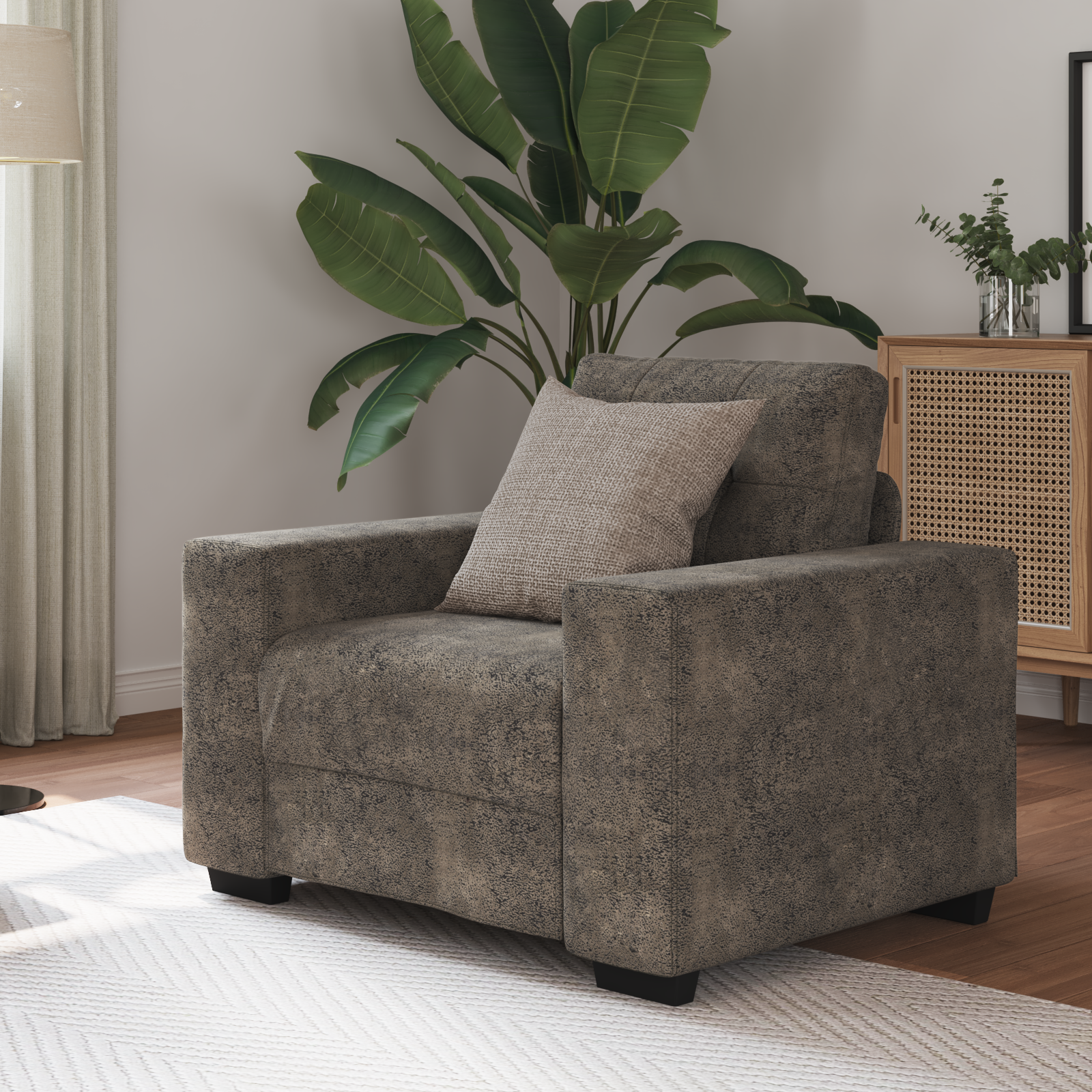 Thumbnail - vidaXL Sofa-Sessel mit Kissen Dunkelgrau Kunstleder