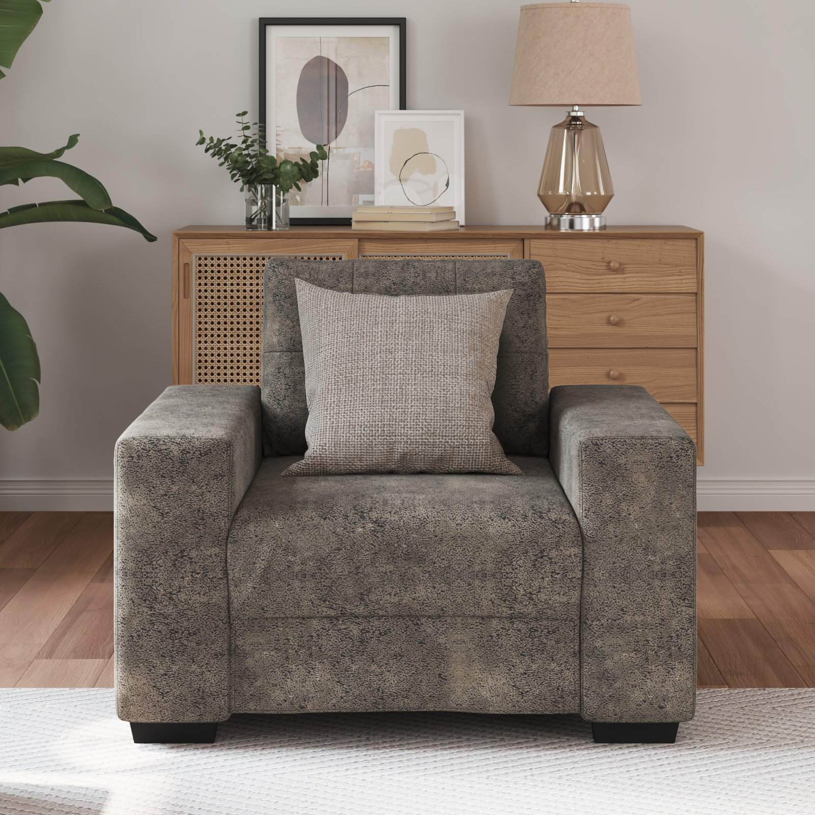 Thumbnail - vidaXL Sofa-Sessel mit Kissen Dunkelgrau Kunstleder
