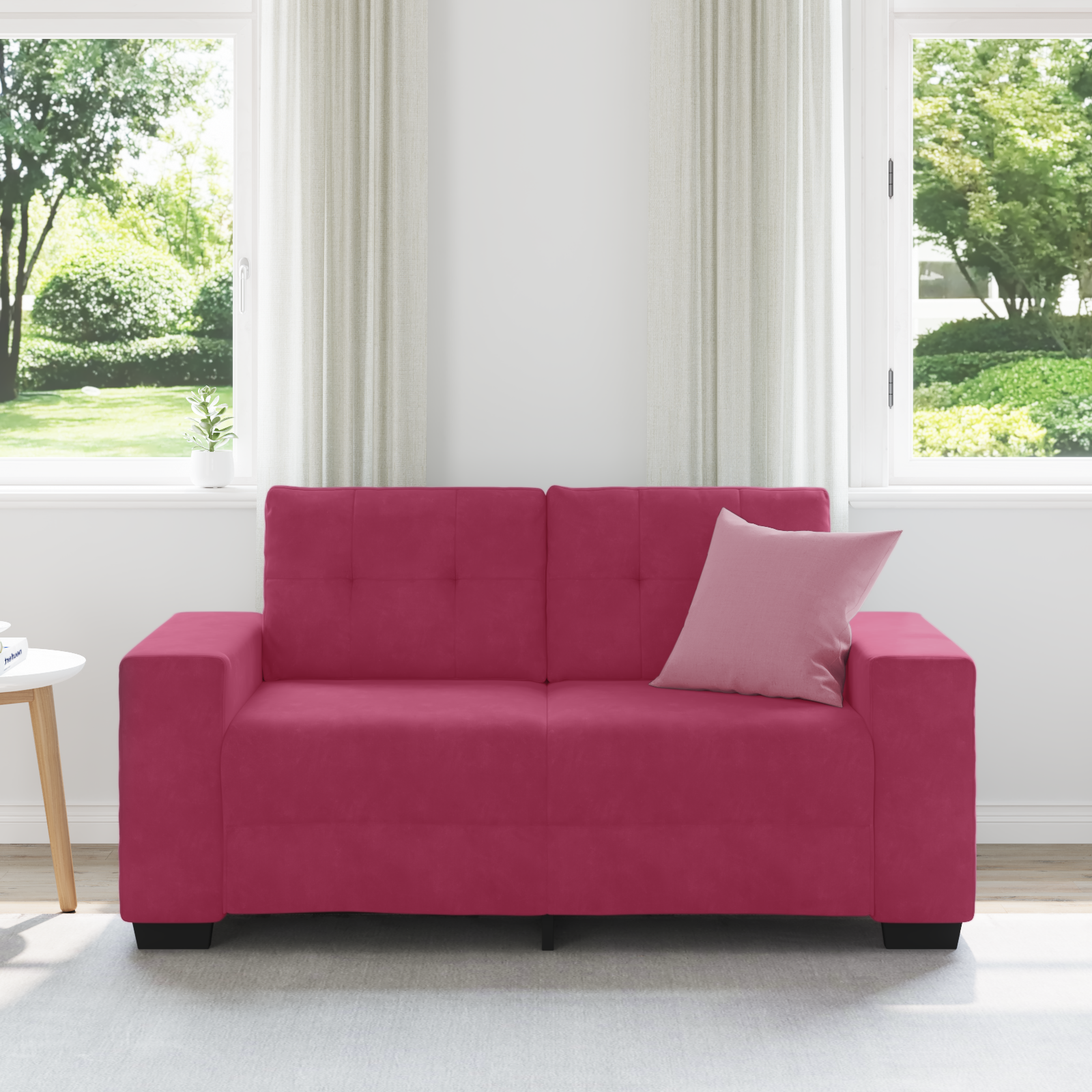 Thumbnail - vidaXL Zweisitzer-Sofa Weinrot 120 cm Samt
