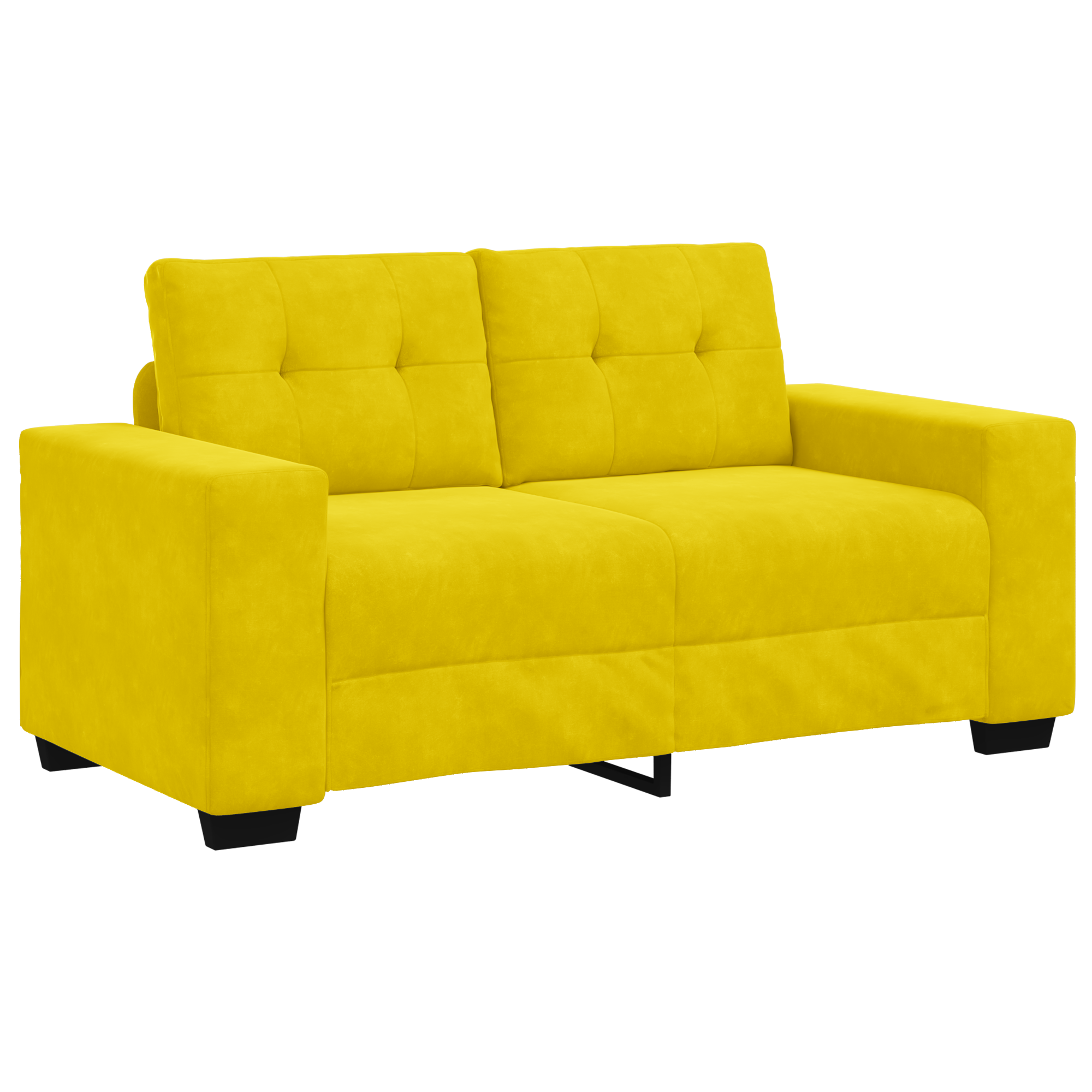 Yellow Loveseat Sofa 120 cm in Velvet - Image 2