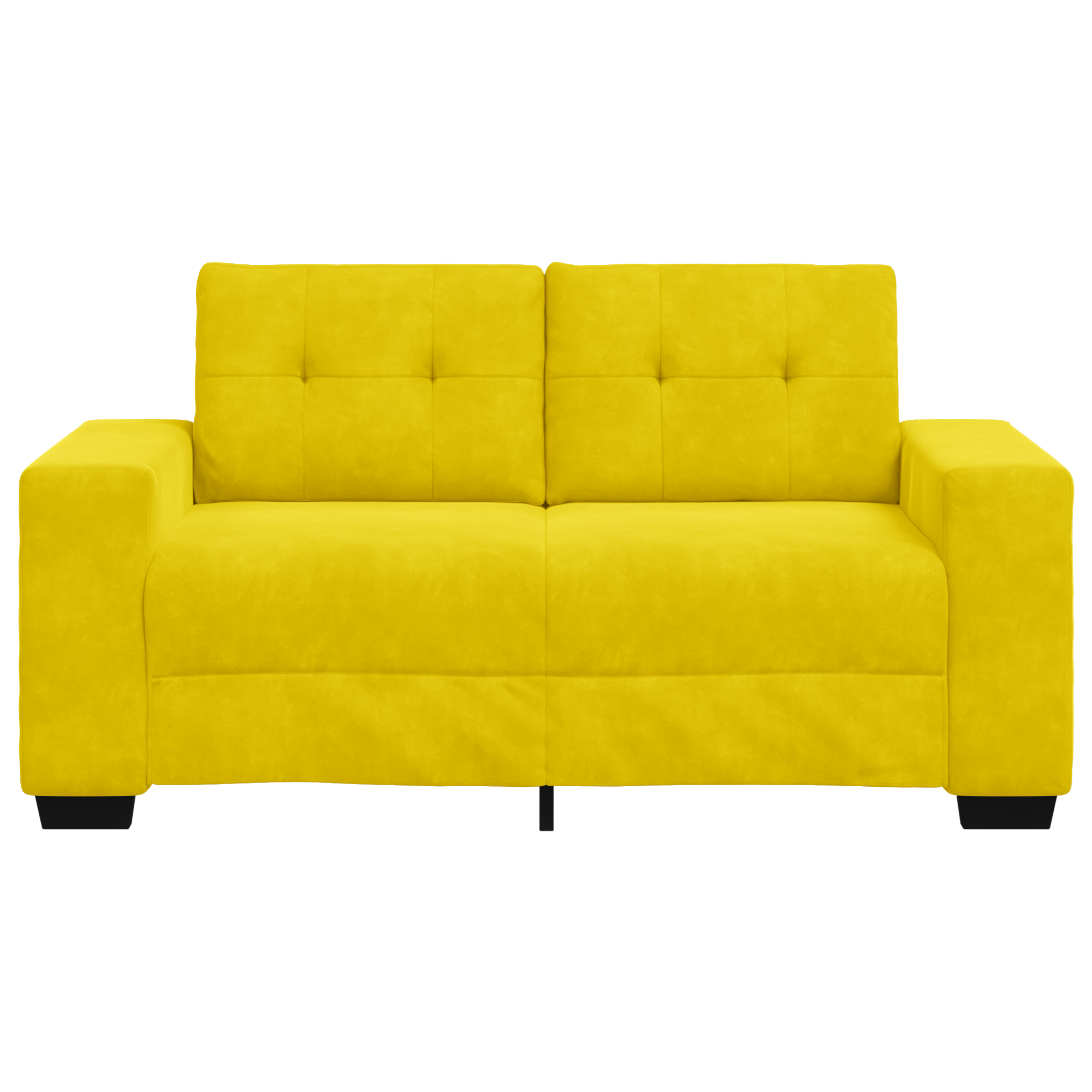 Yellow Loveseat Sofa 120 cm in Velvet - Image 4