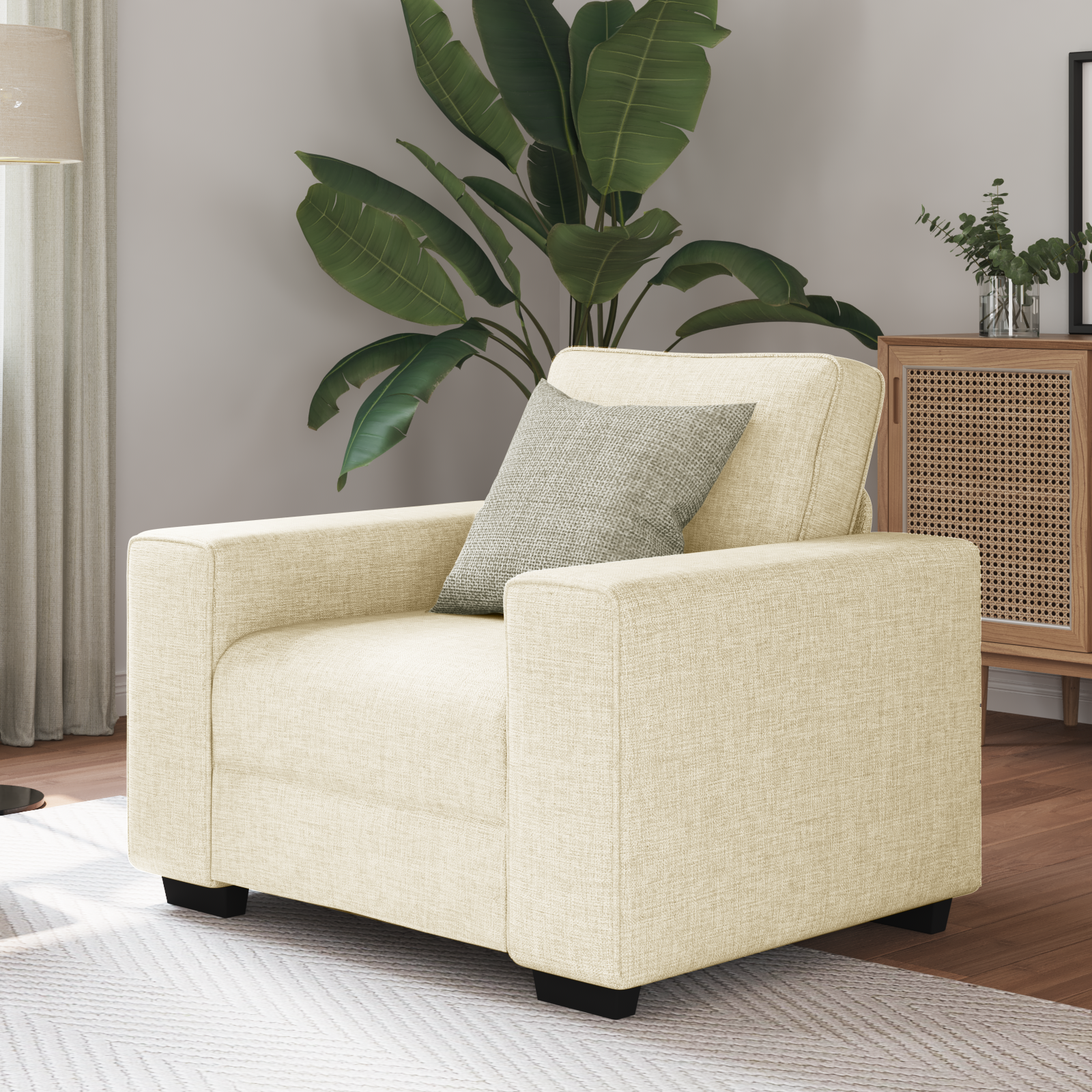 vidaXL Sessel 60 cm Leinen