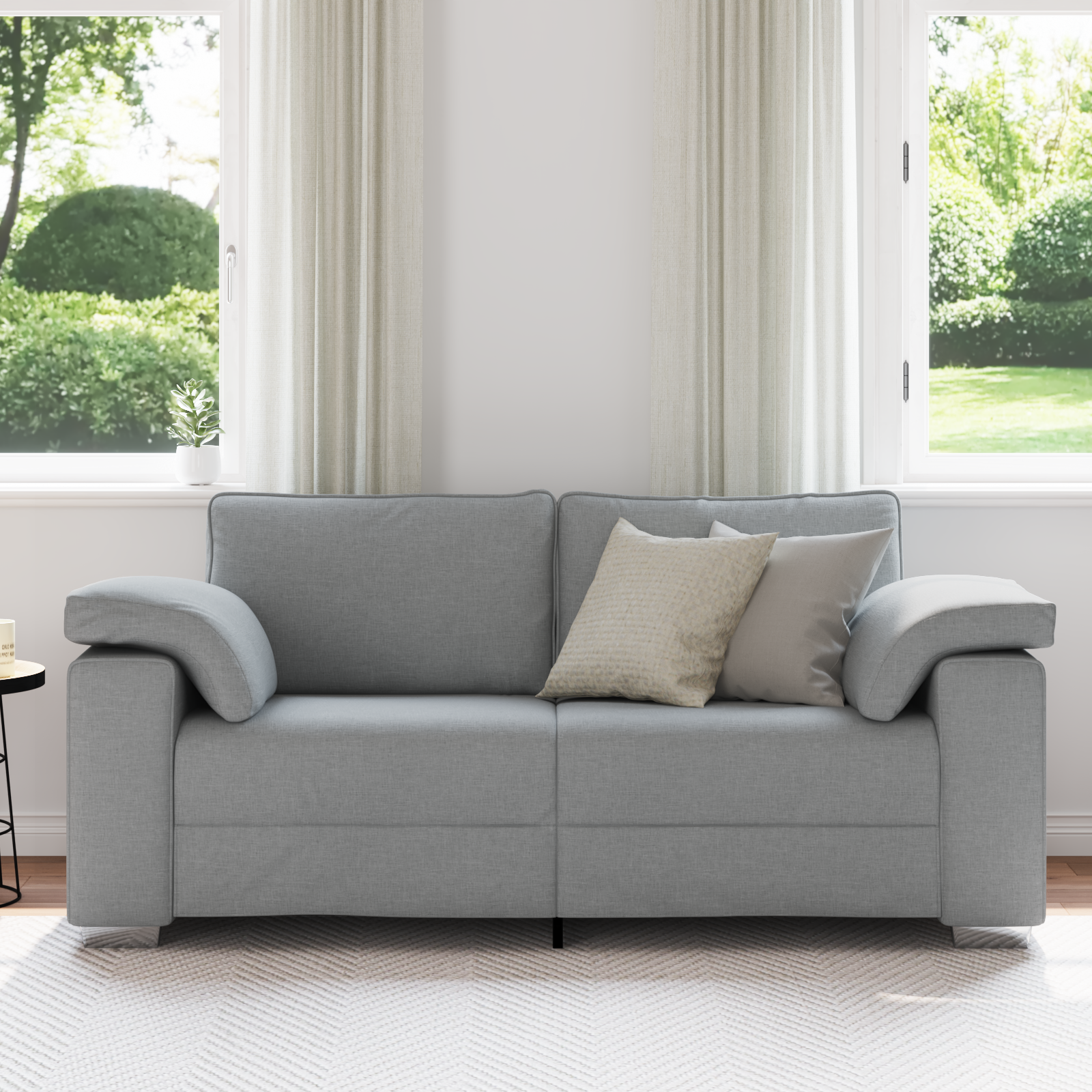 Thumbnail - vidaXL Loveseat Sofa in Hellgrau - 140 cm aus Stoff