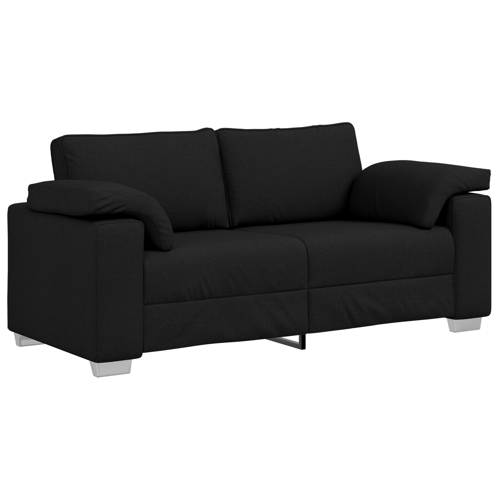 Thumbnail - vidaXL Sofa 2-Sitzer Schwarz 140 cm Stoff