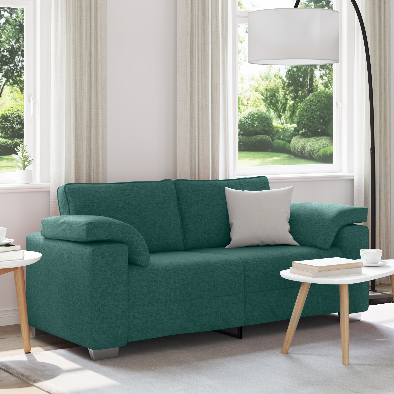 Divano Loveseat Verde Scuro 140 cm in Tessuto