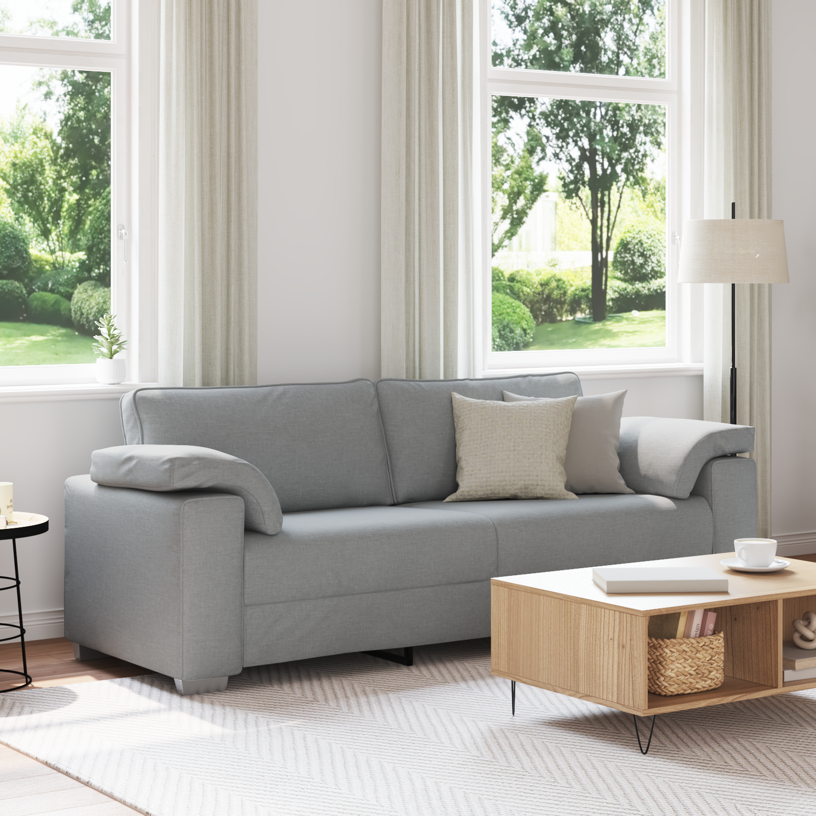 Thumbnail - vidaXL Sofa 3-Sitzer Hellgrau 178 cm Stoff