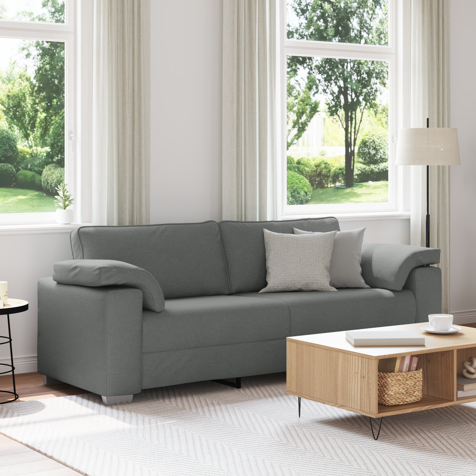 Thumbnail - vidaXL Sofa 3-Sitzer Dunkelgrau 178 cm Stoff