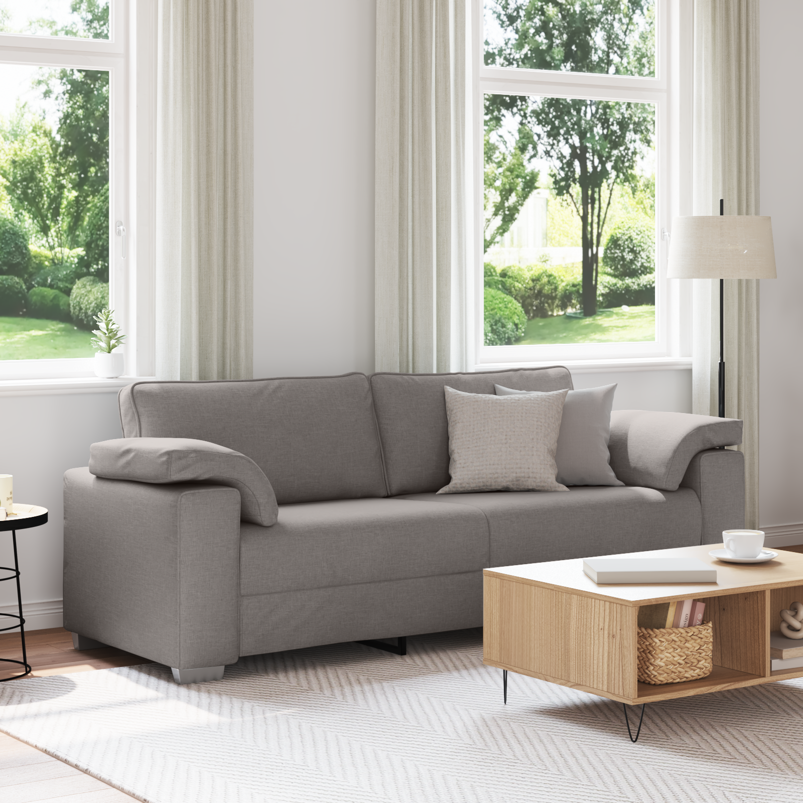 Thumbnail - vidaXL Sofa 3-Sitzer Taupe 178 cm Stoff