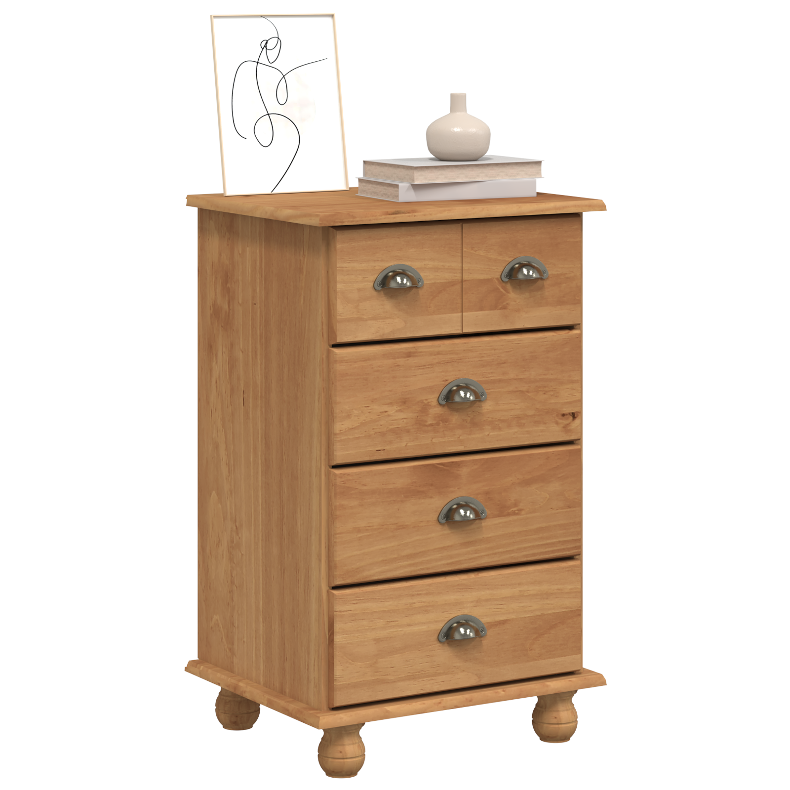 Chest of Drawers 'ASKIM'Honey Brown 45.8x40x79 cm Solid Wood Pine - Image 3