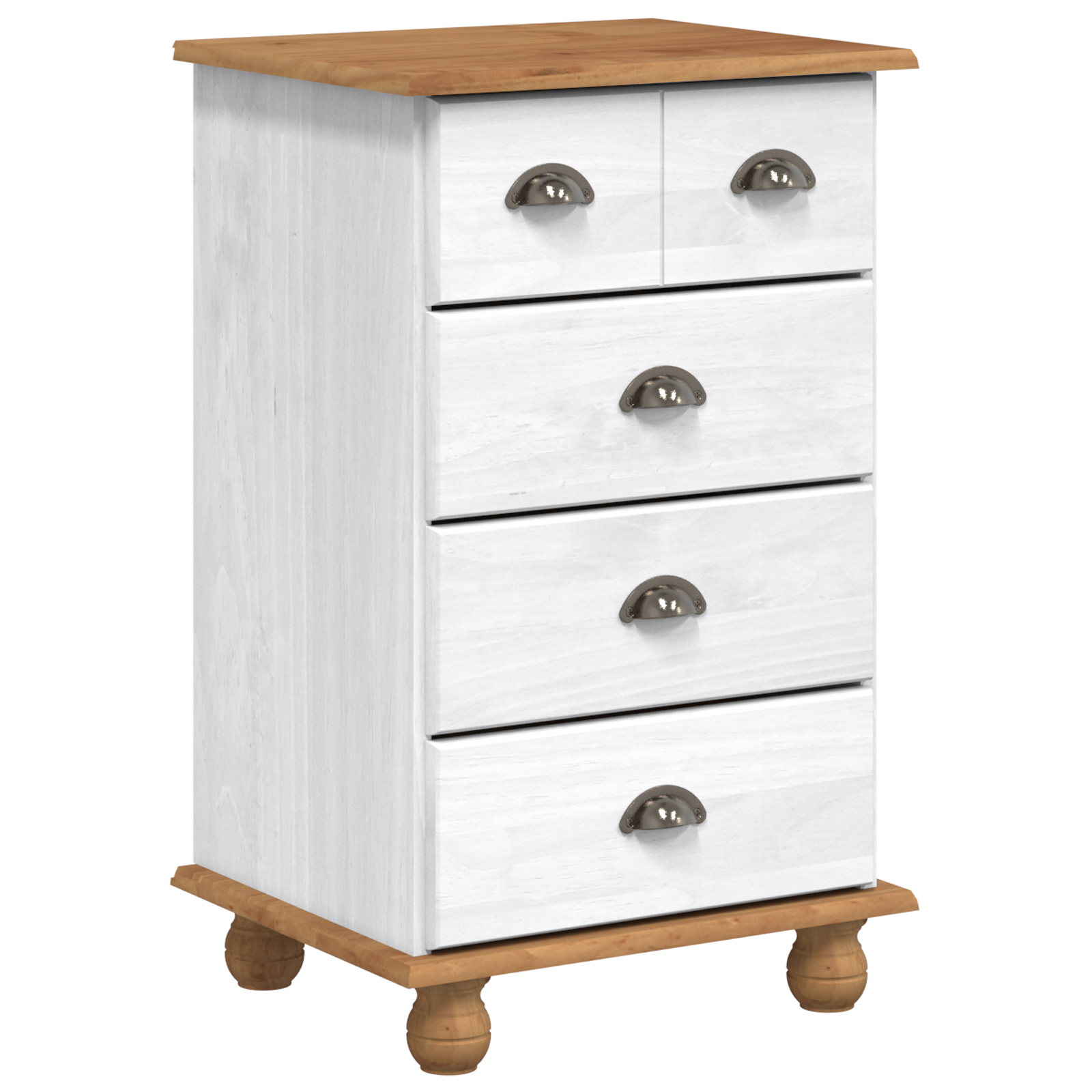Chest of Drawers 'ASKIM'White 45.8x40x79 cm Solid Wood Pine - Image 2