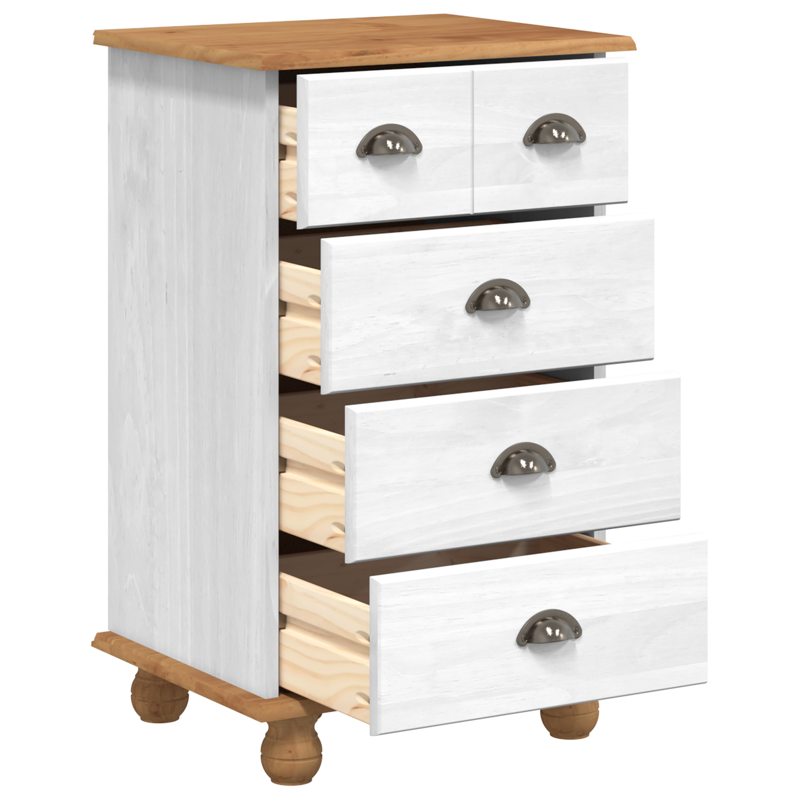 Chest of Drawers 'ASKIM'White 45.8x40x79 cm Solid Wood Pine - Image 5