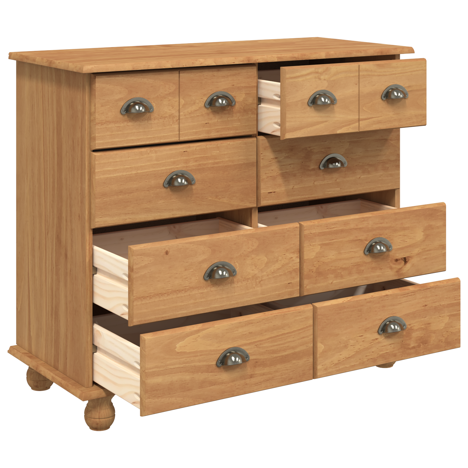 stalčių komoda 'ASKIM'medus ruda 91x40x79 cm kietosios medienos pušies - Image 5