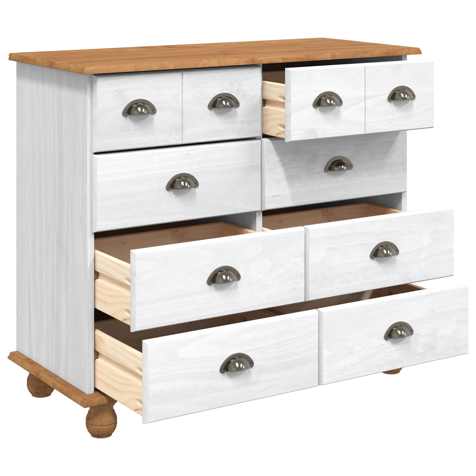 Chest of Drawers 'ASKIM'White 91x40x79 cm Solid Wood Pine - Image 5