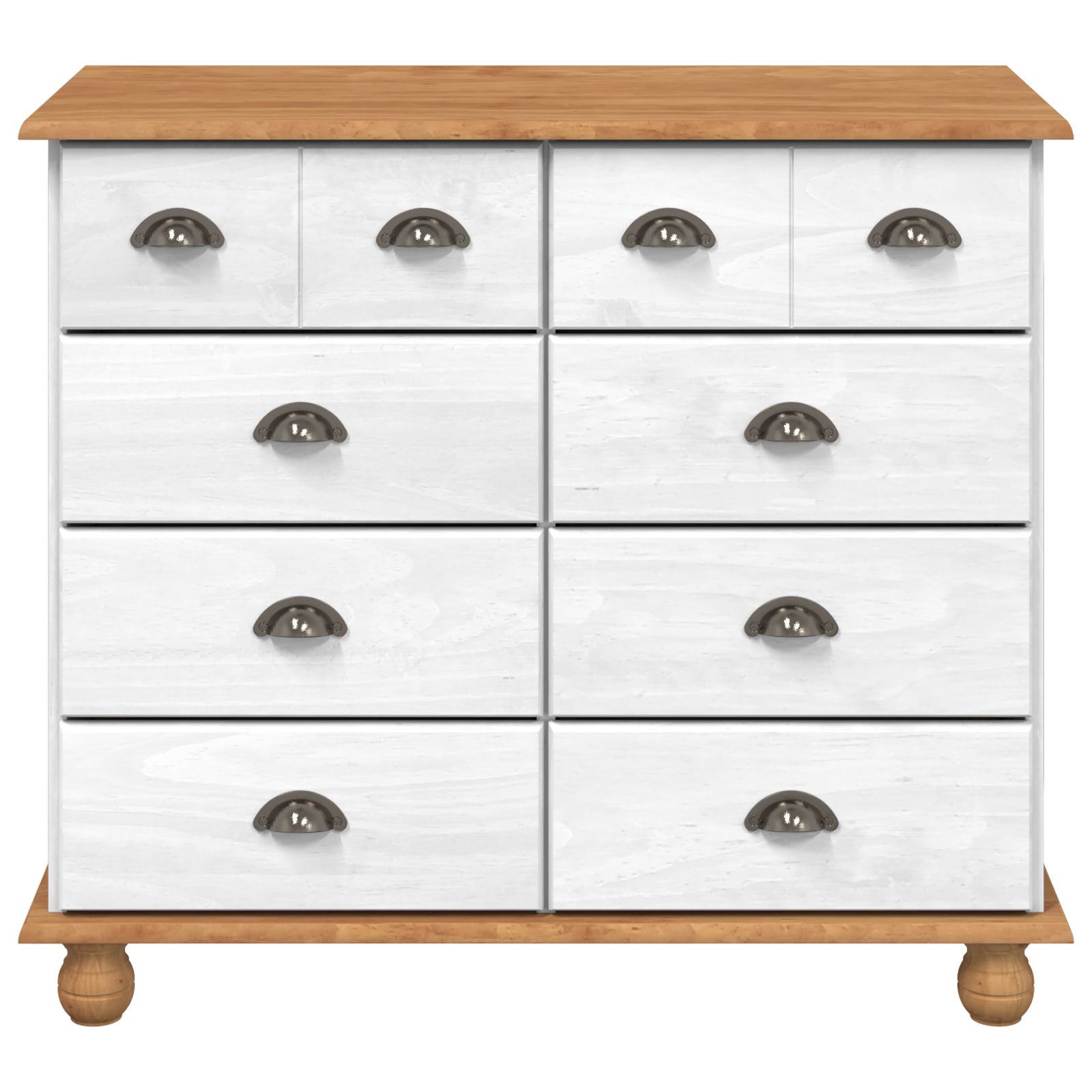 Chest of Drawers 'ASKIM'White 91x40x79 cm Solid Wood Pine - Image 6