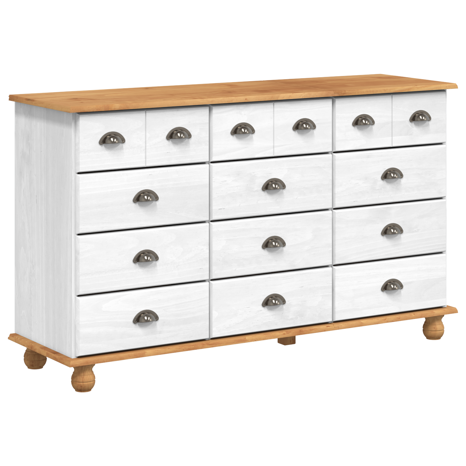 Chest of Drawers "ASKIM" White 79x40x133.5 cm Solid Wood Pine - Image 2