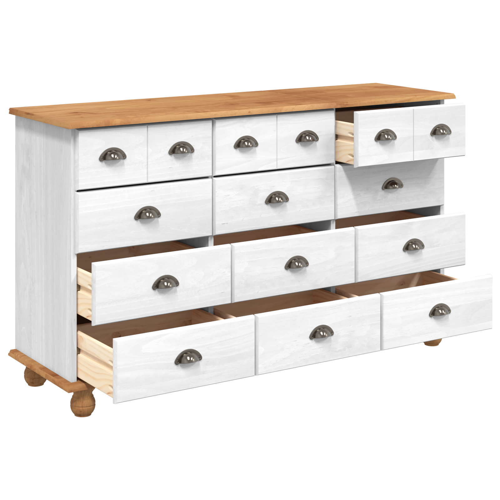 Chest of Drawers "ASKIM" White 79x40x133.5 cm Solid Wood Pine - Image 5