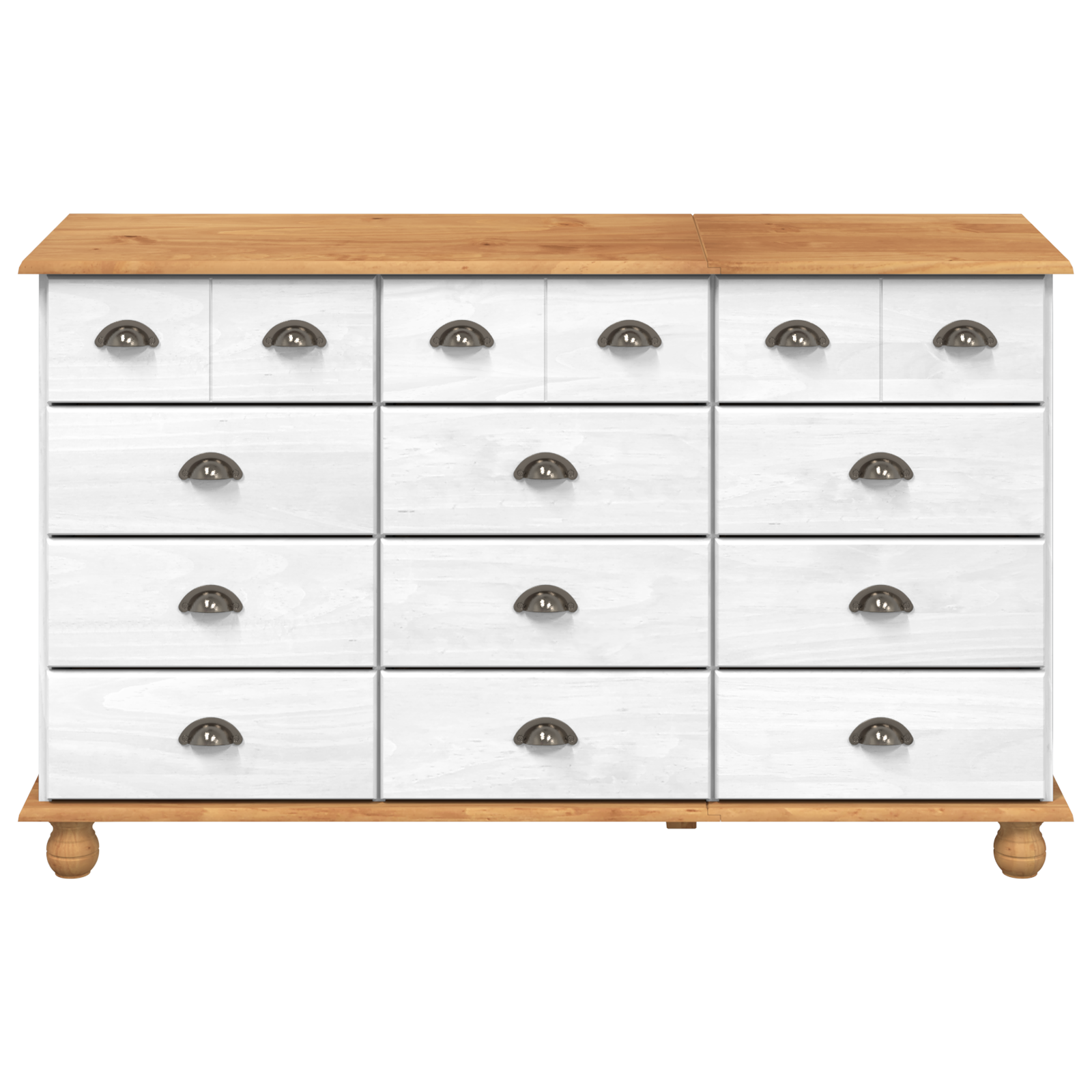 Chest of Drawers "ASKIM" White 79x40x133.5 cm Solid Wood Pine - Image 6