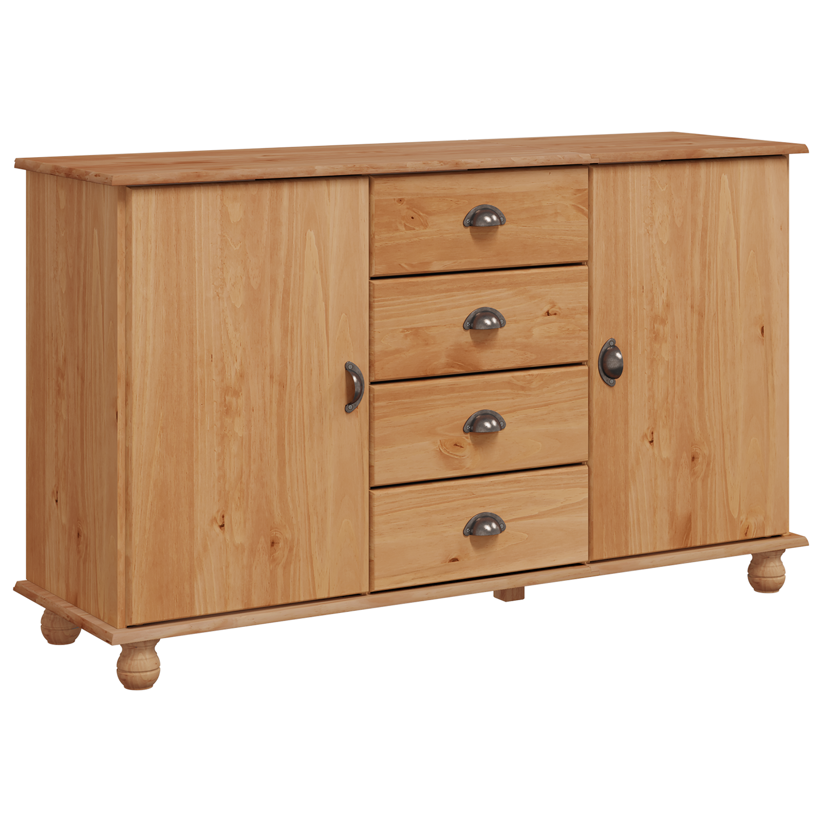 Sideboard "ASKIM" 133,5x40x79 cm Solid Wood Pine - Image 2