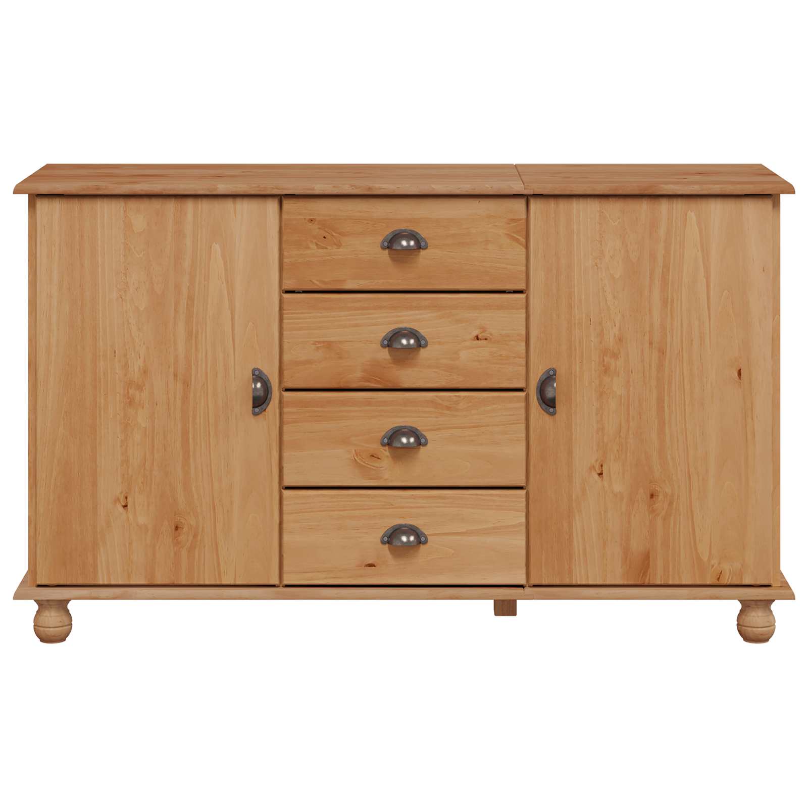 Sideboard "ASKIM" 133,5x40x79 cm Solid Wood Pine - Image 6