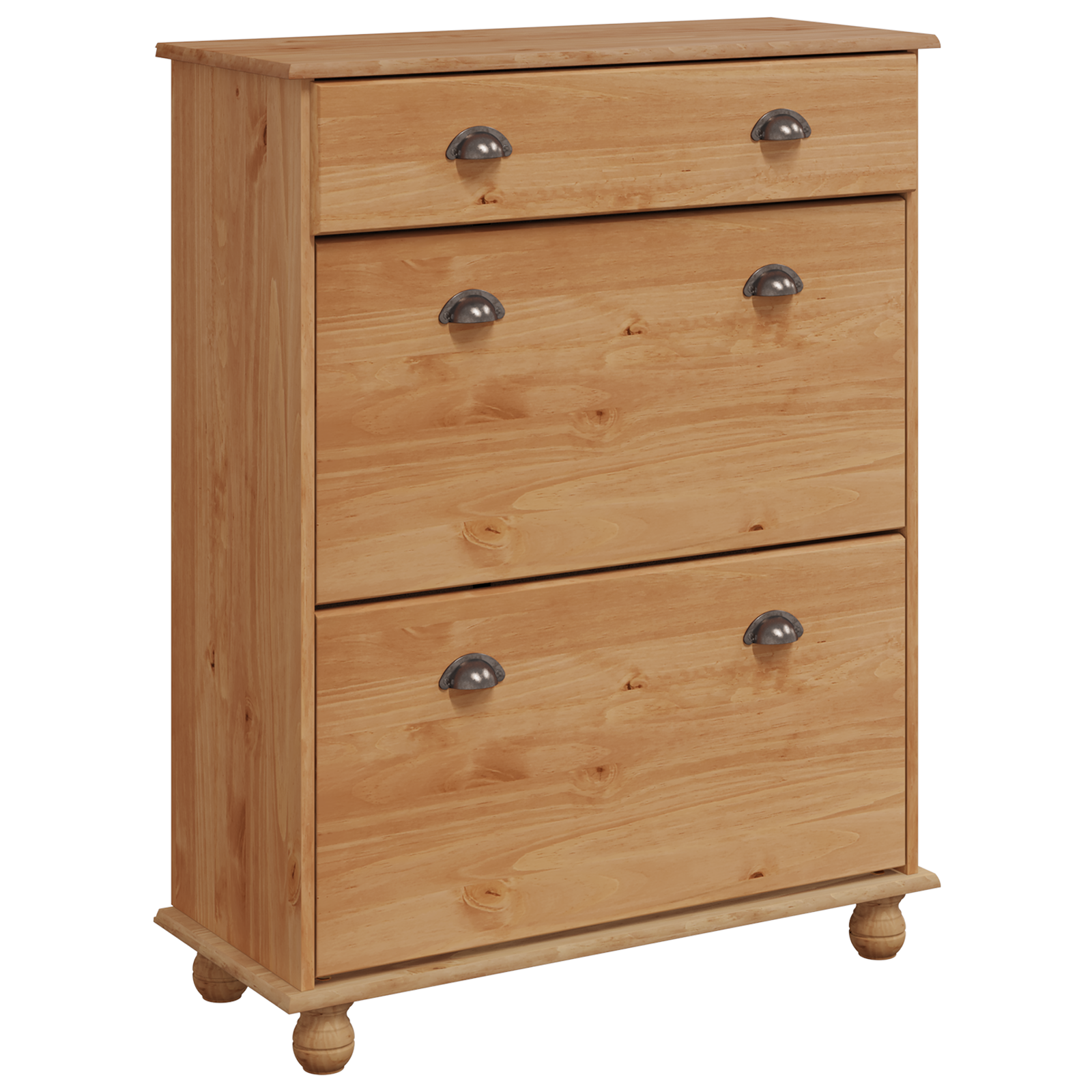 Shoe Cabinet "ASKIM" 85x35x108 cm Solid Wood Pine - Image 2