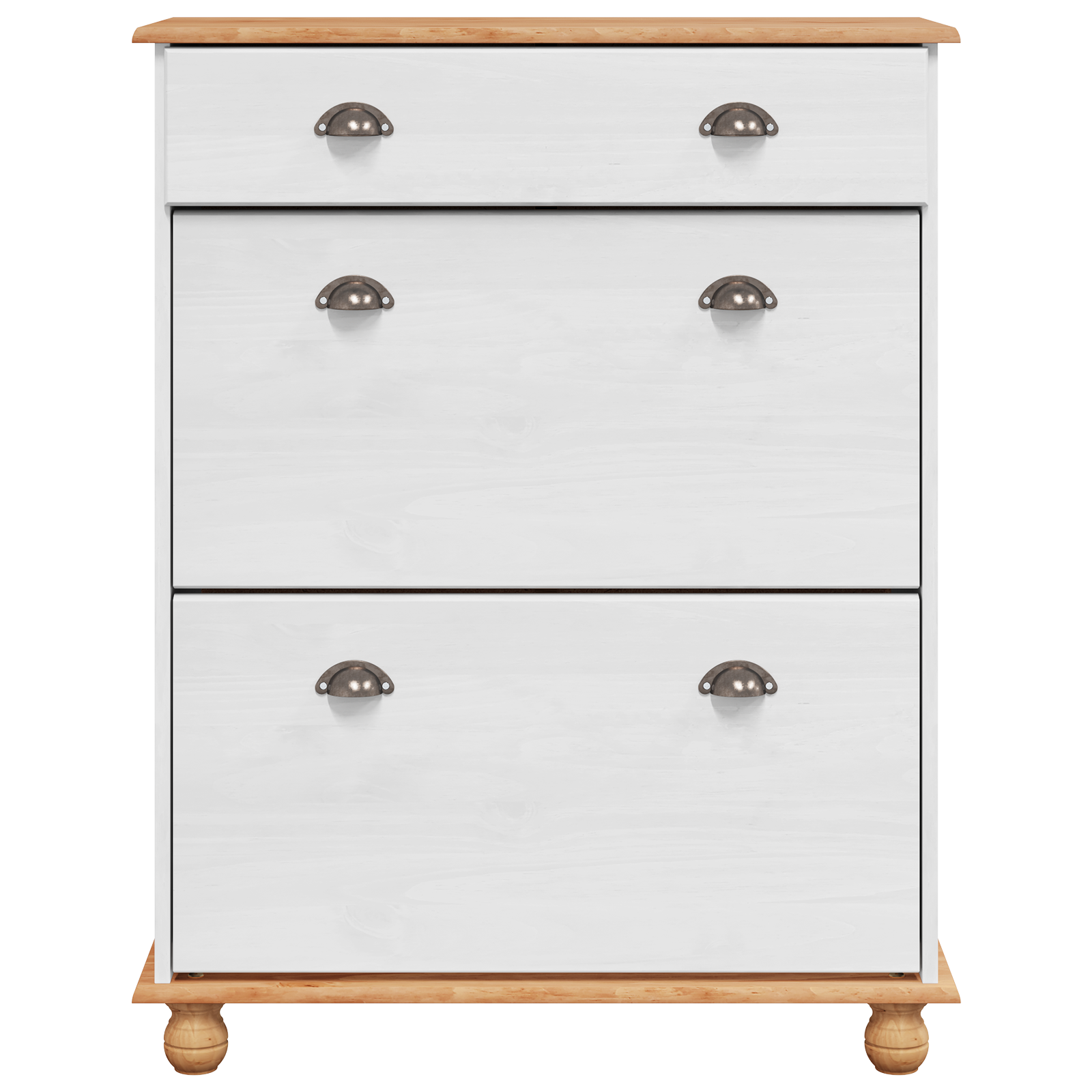 Shoe Cabinet ASKIM White 85x35x108 cm Solid Wood Pine - Image 6