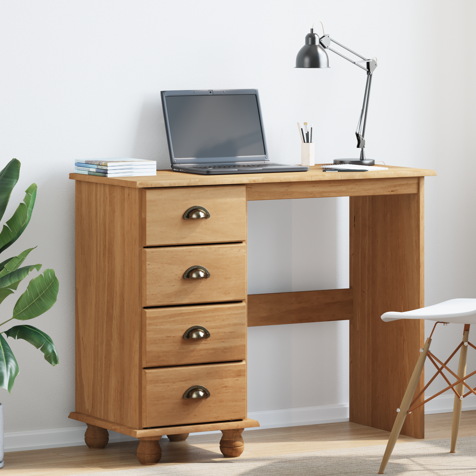 Desk 'ASKIM'with Drawers 95x40x75 cm Solid Wood Pine
