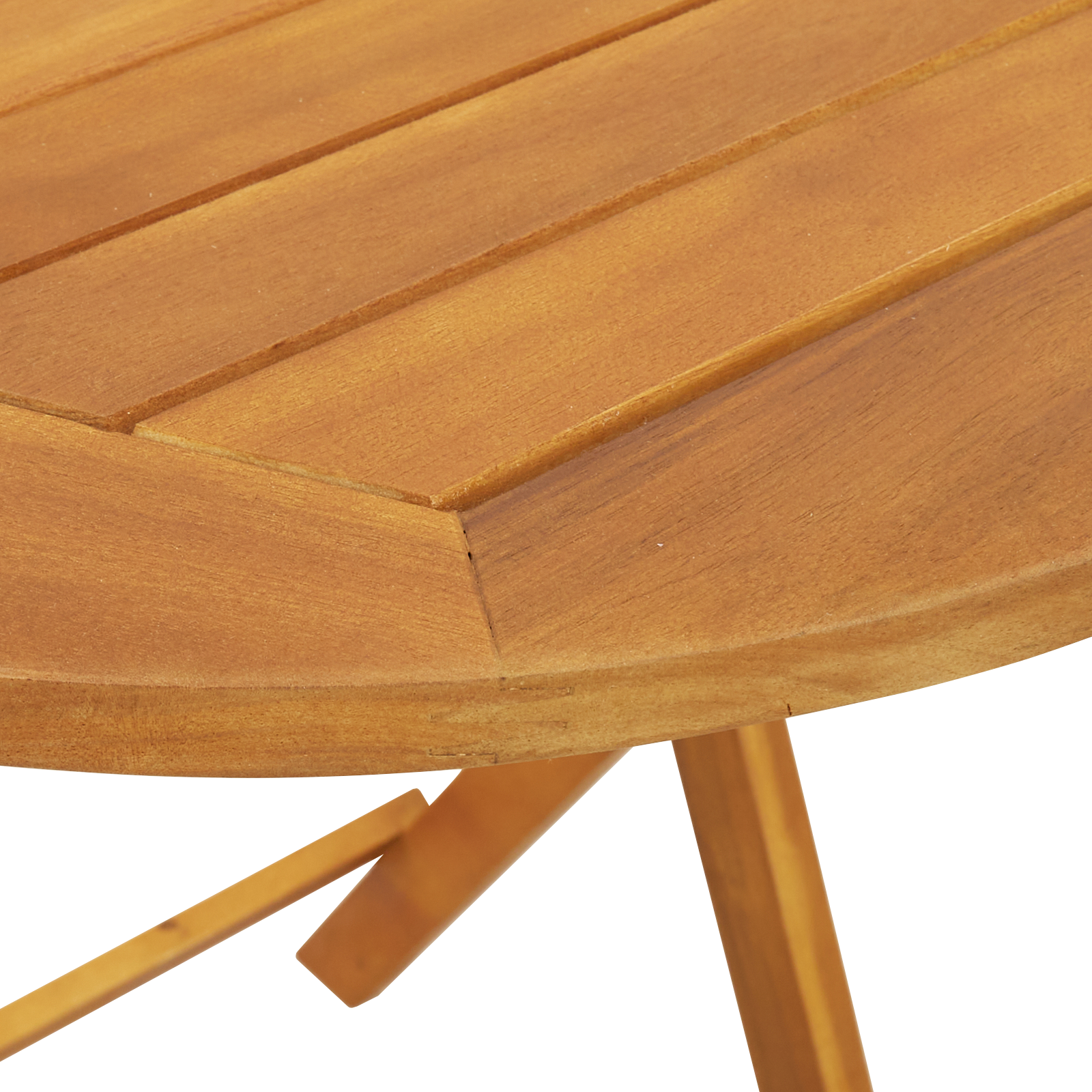 Folding Garden Table Round Ø60x72 cm Solid Wood Acacia - Image 9