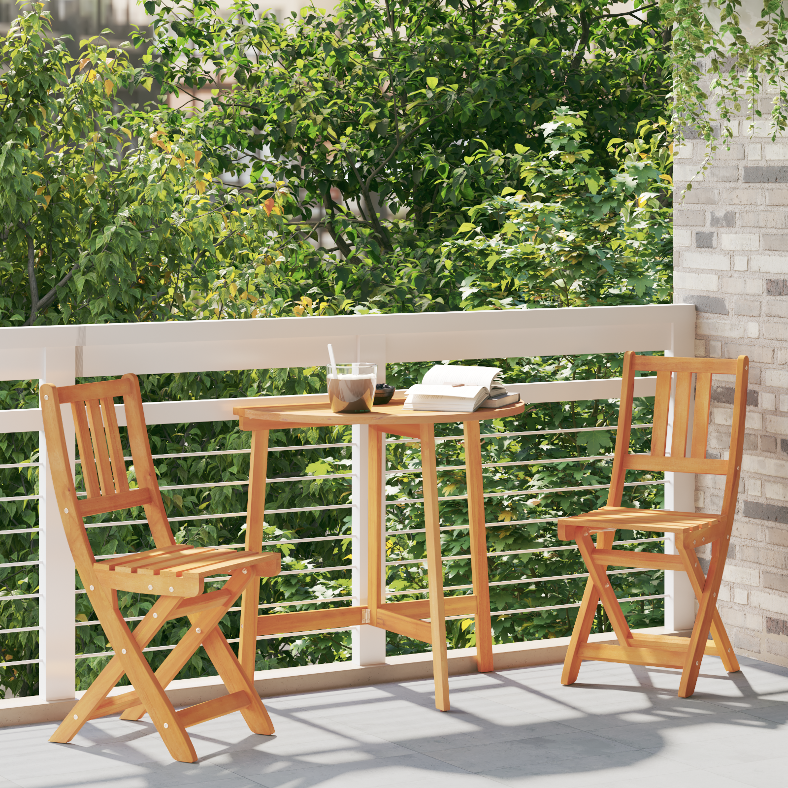Folding Garden Chairs 2 pcs 36x46x85 cm Solid Wood Acacia - Image 3
