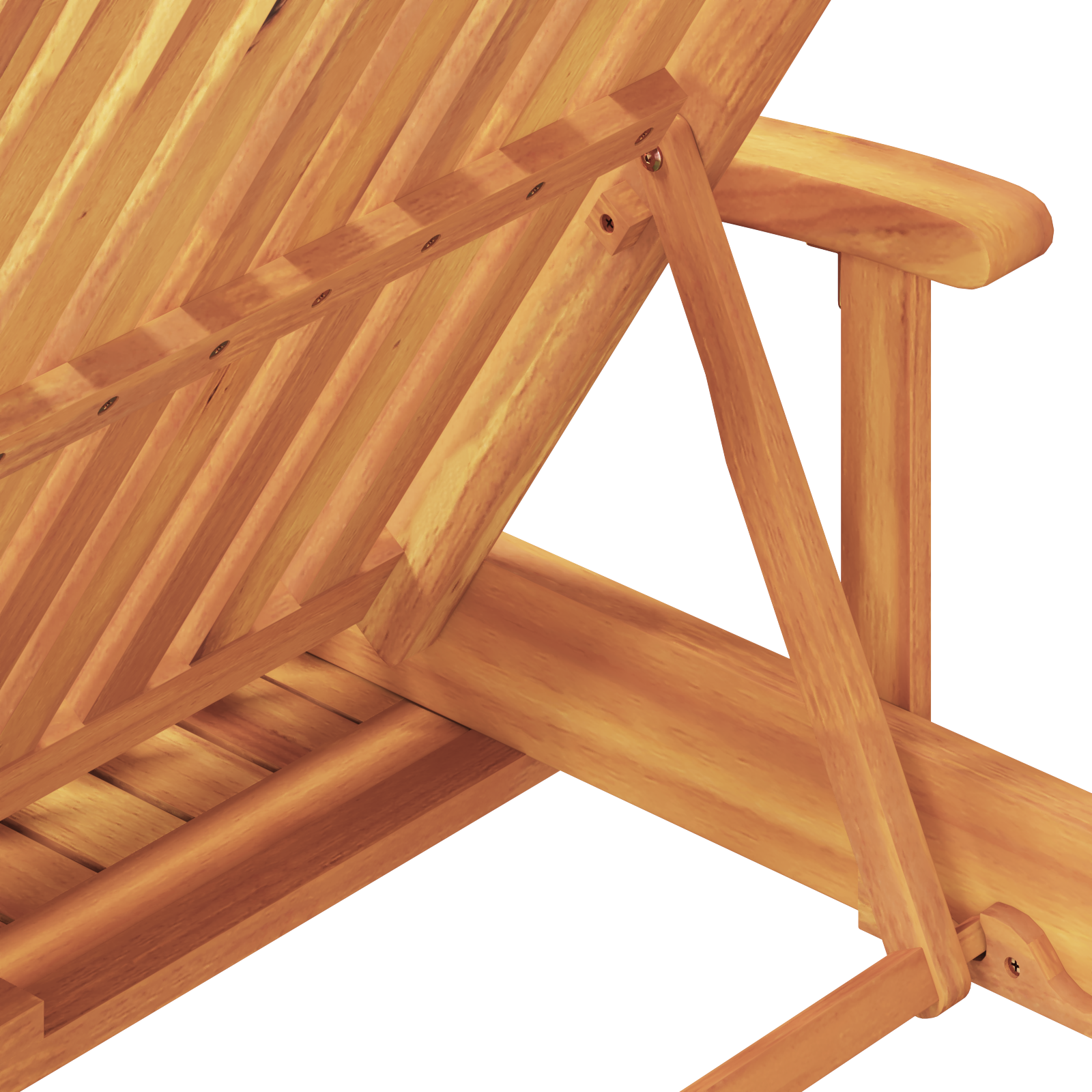 Folding Sun Lounger with Wheels & Cushion Beige Solid Wood Acacia - Image 8