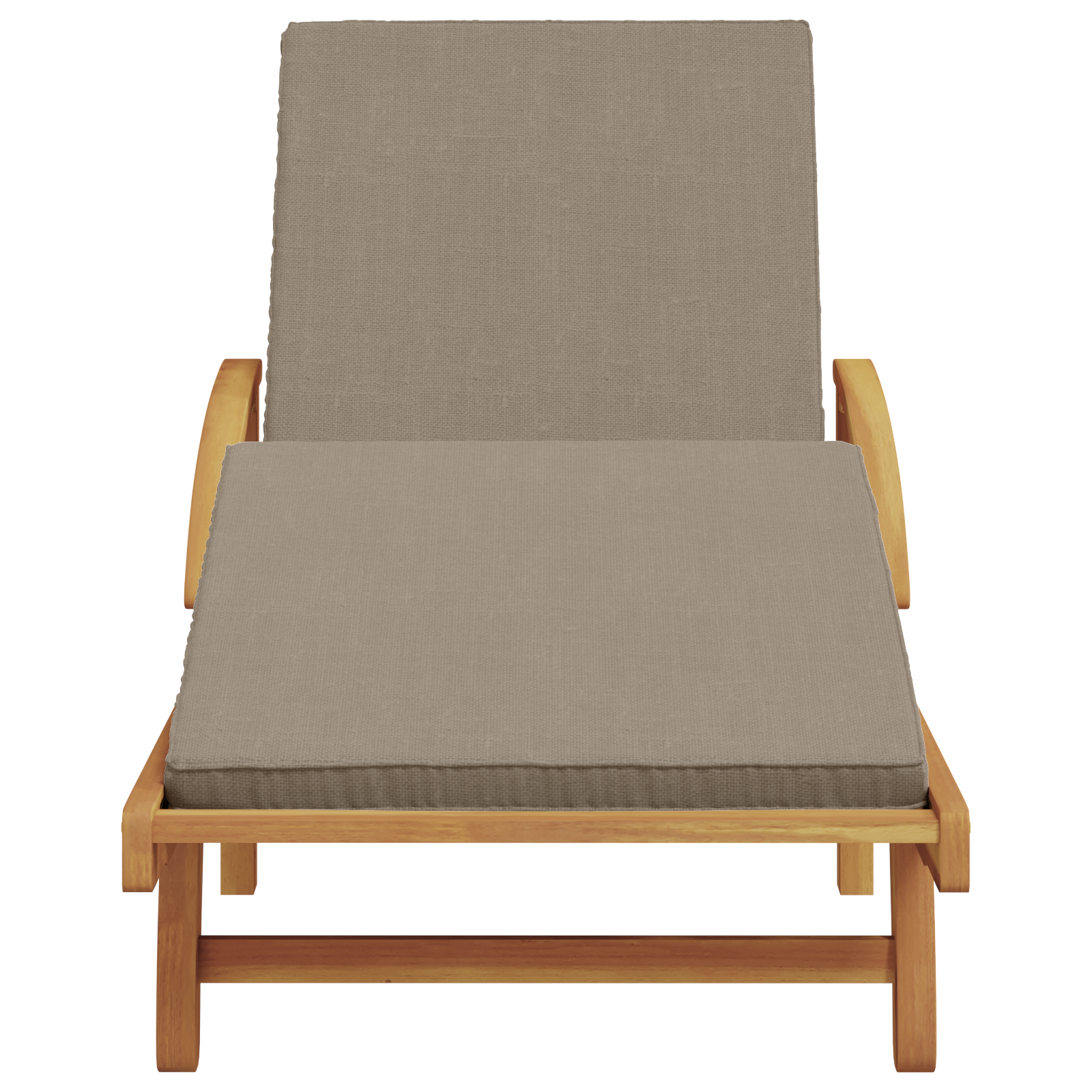 Folding Sun Lounger with Wheels & Cushion Taupe Solid Wood Acacia - Image 4