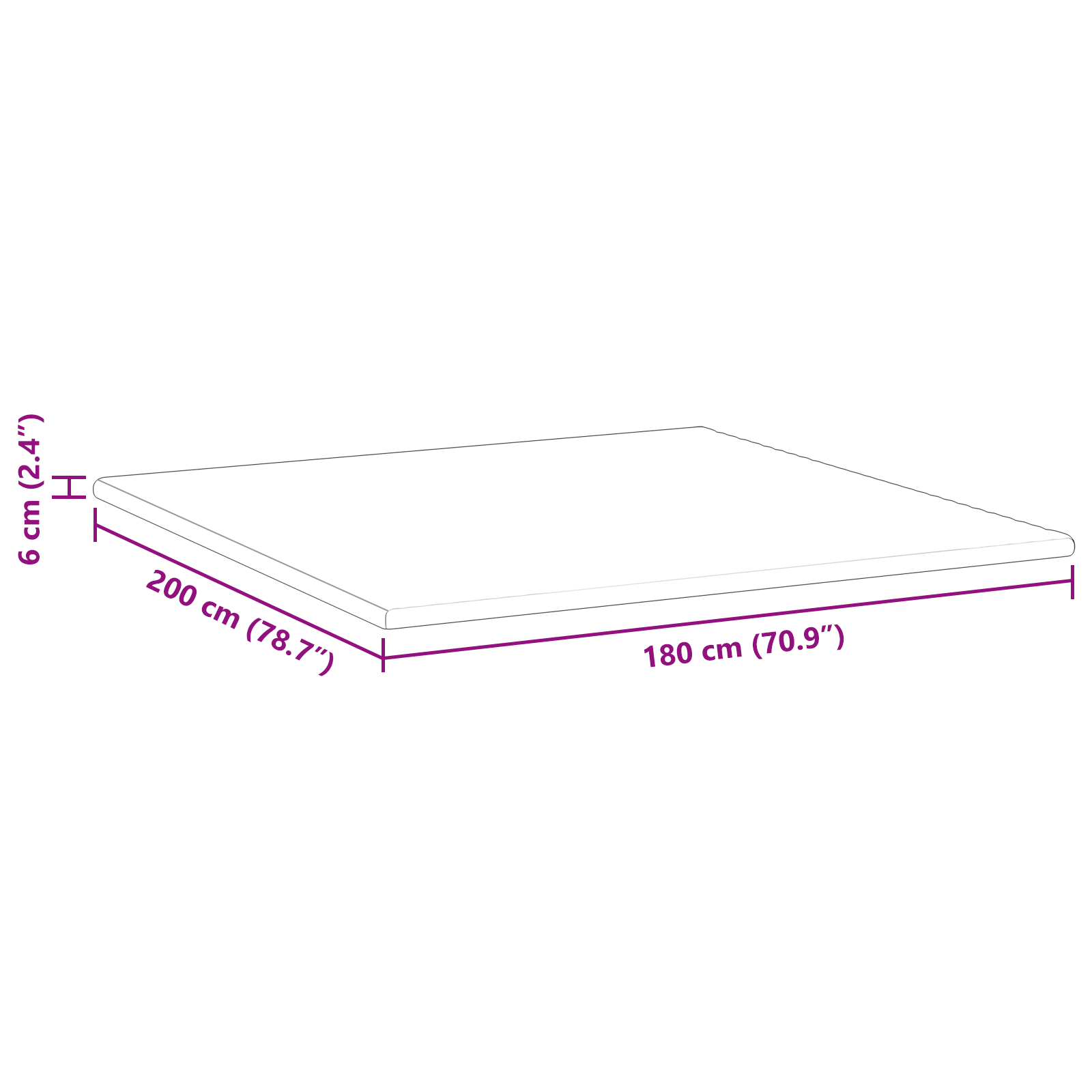 matrastopper Wit 180 x 200 cm Jacquard Stof