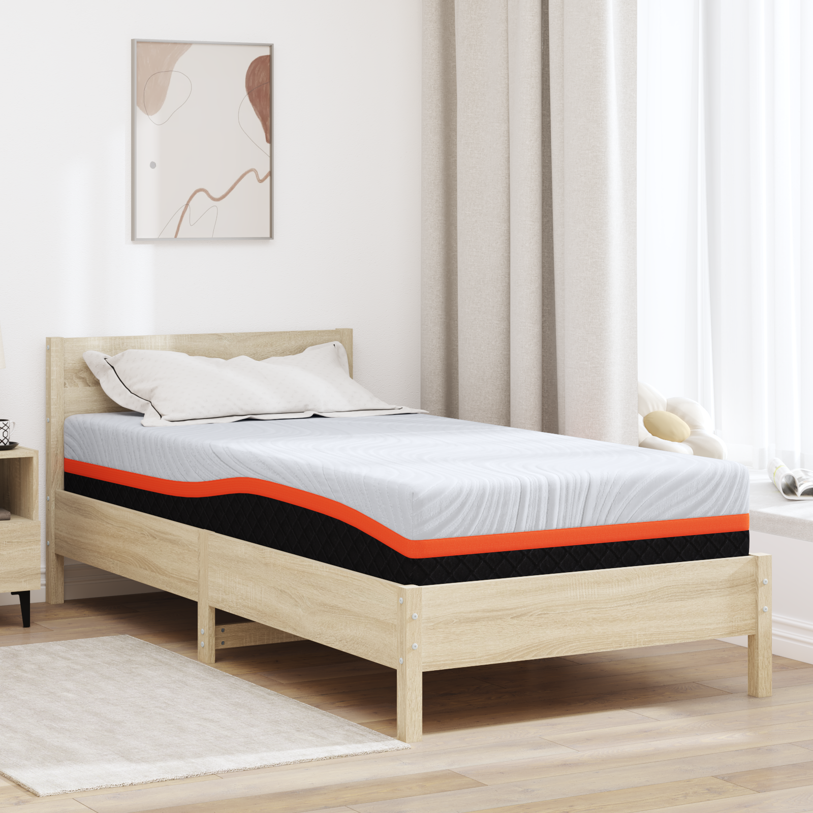 vidaXL Saltea Alb, Gri 100 x 200 cm Spumă