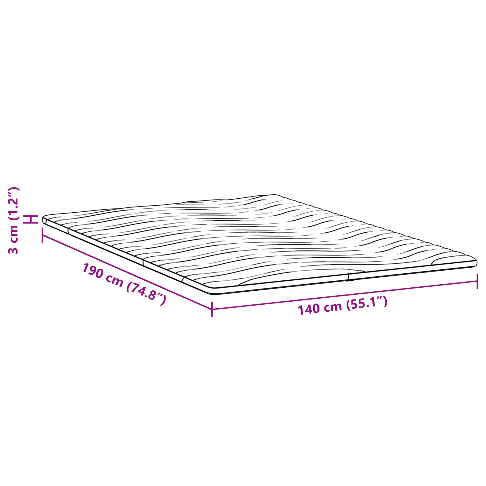 matrastopper Wit 140 x 190 cm Gebreide Stof