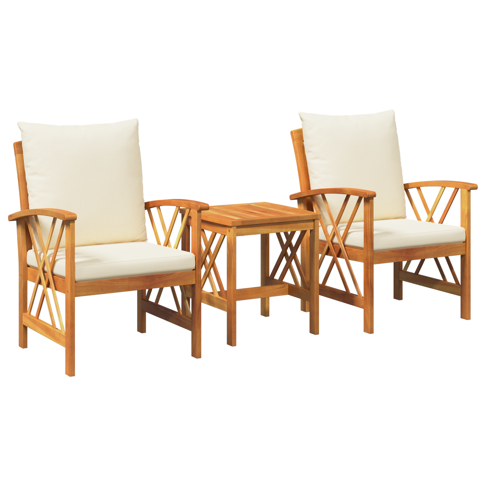 3 Piece Garden Lounge Set with Cushions  Solid Acacia Wood - Image 6