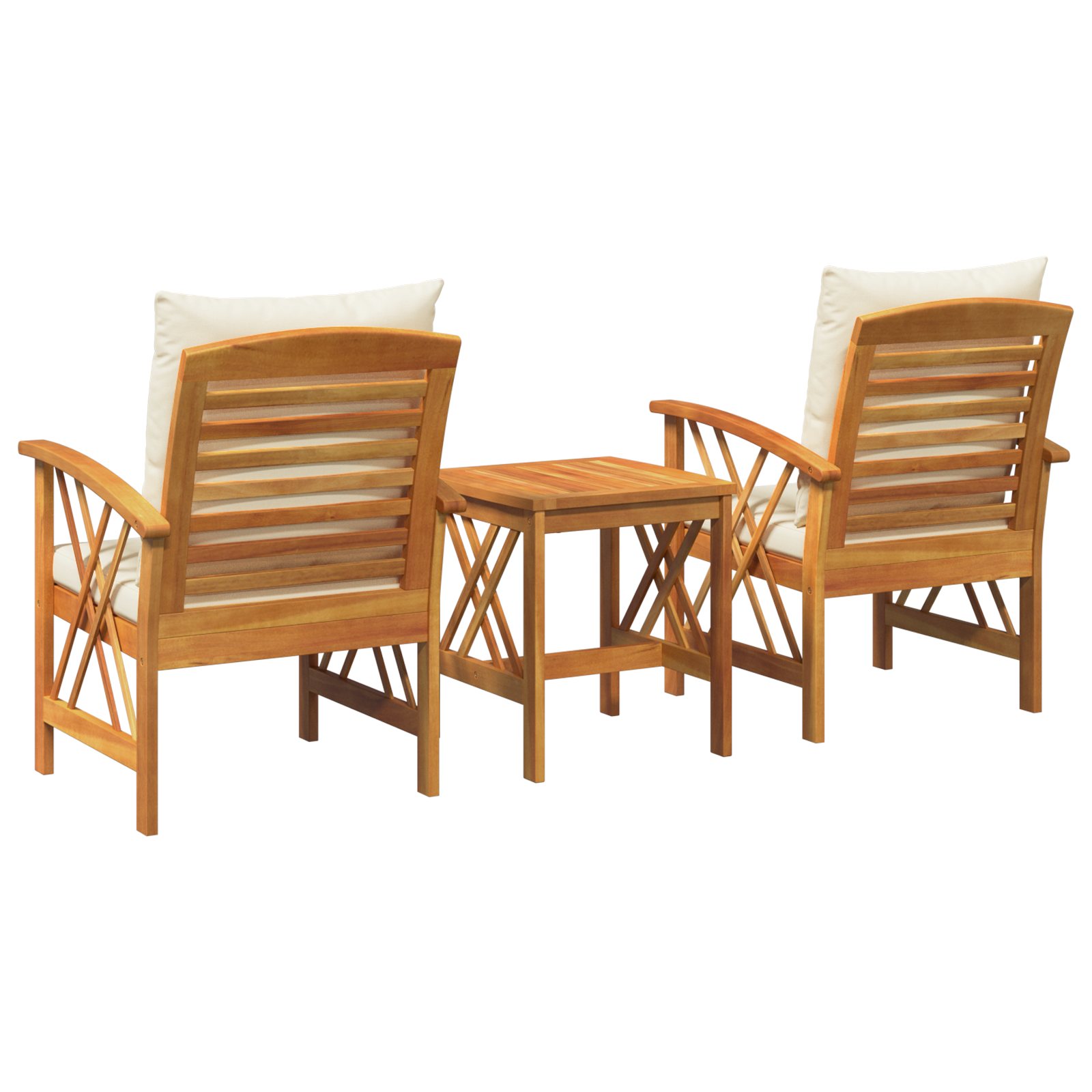 3 Piece Garden Lounge Set with Cushions  Solid Acacia Wood - Image 7