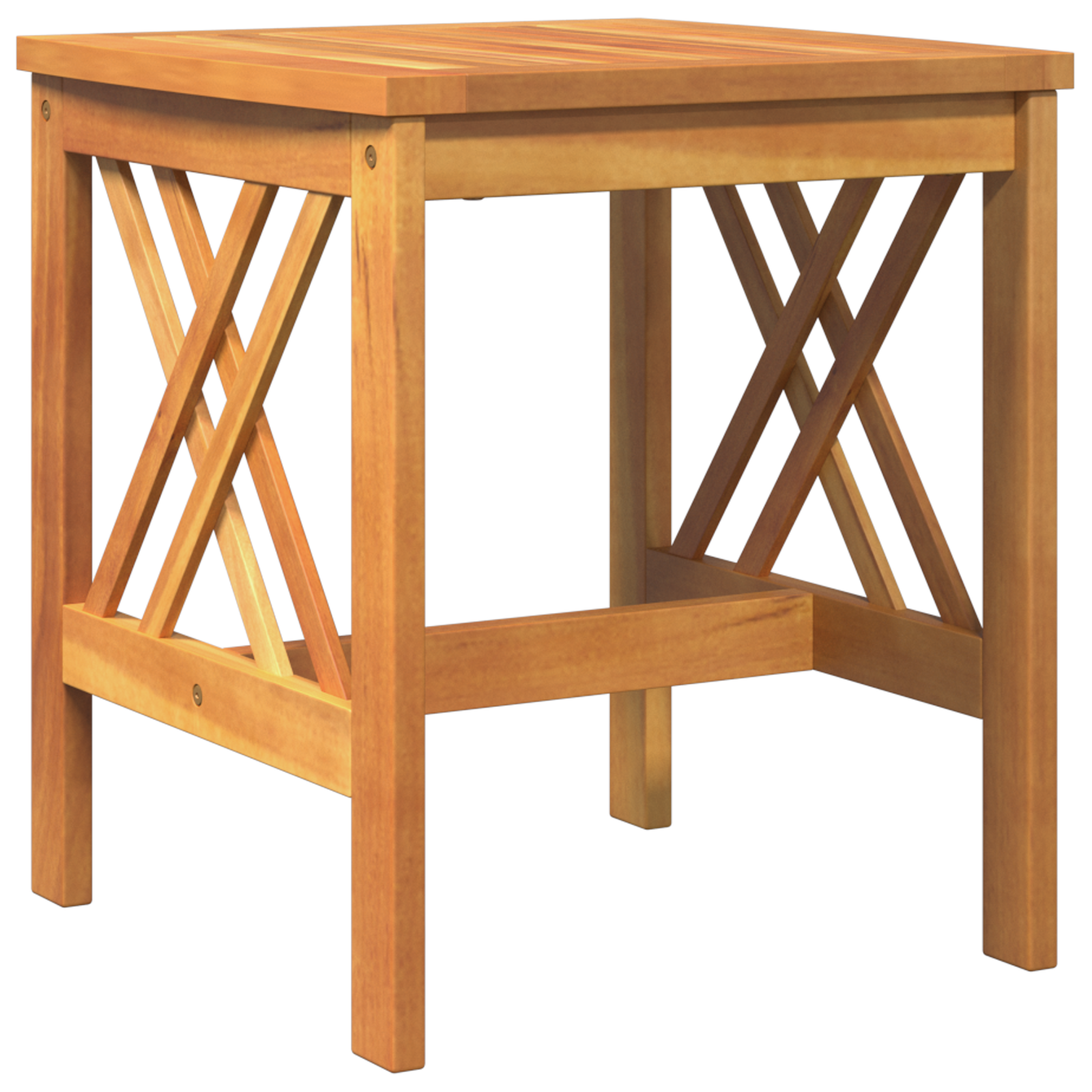 Garden Side Table Brown 45x45x50 cm Solid Acacia Wood - Image 2