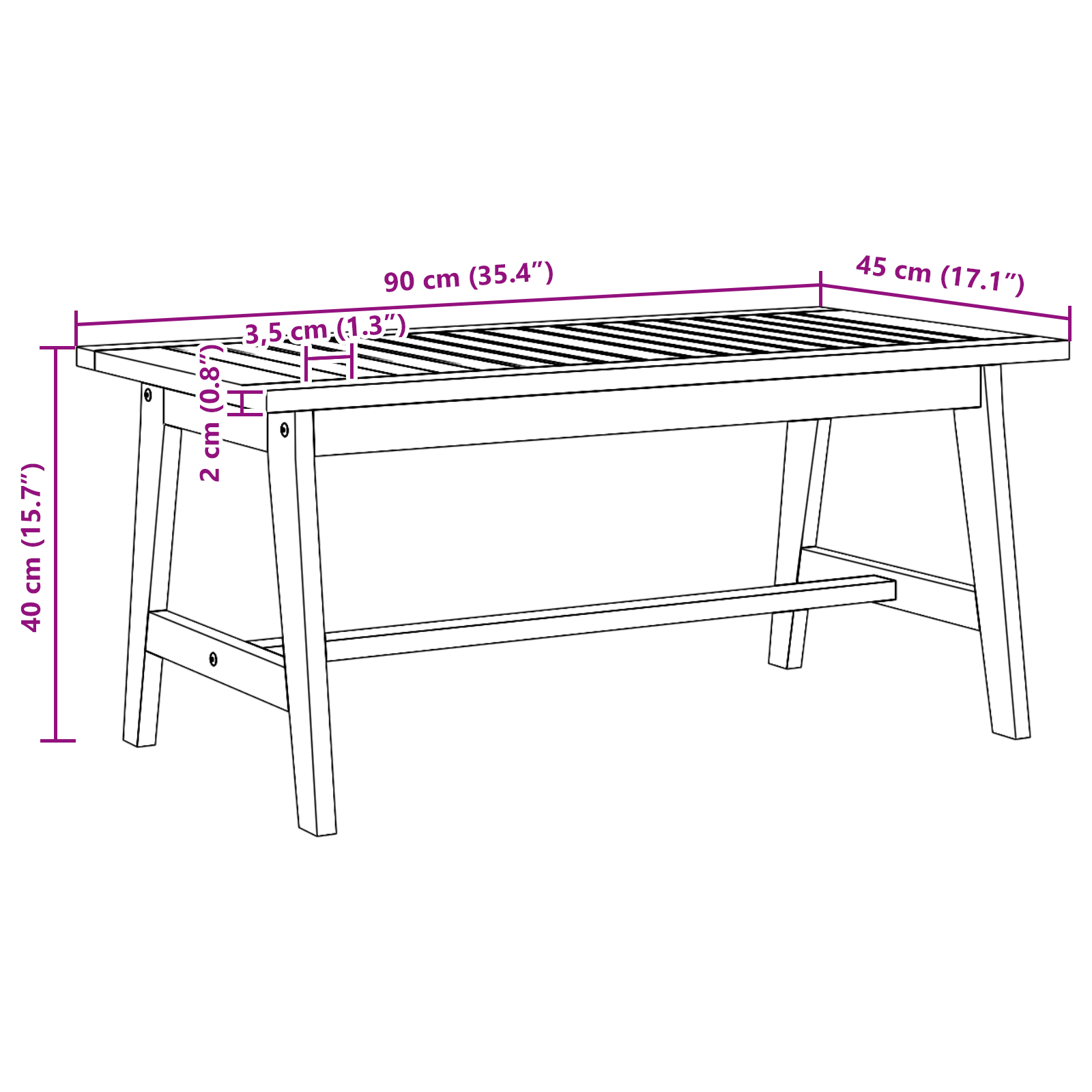 Coffee Table 90x45x40 cm Solid Wood Acacia - Image 10