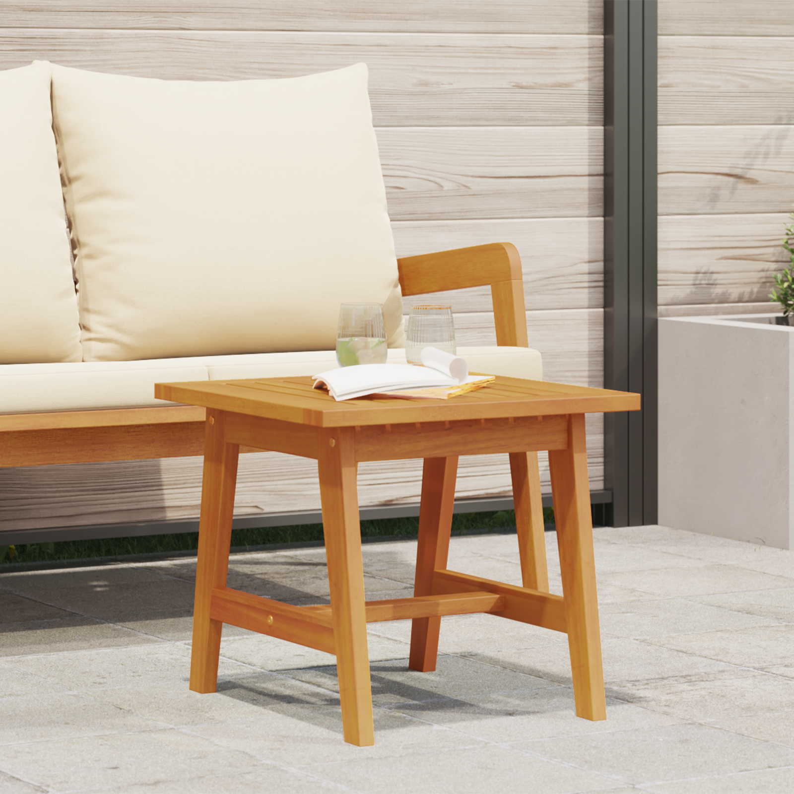 Zijtafel 45x45x40 cm Massief Acaciahout