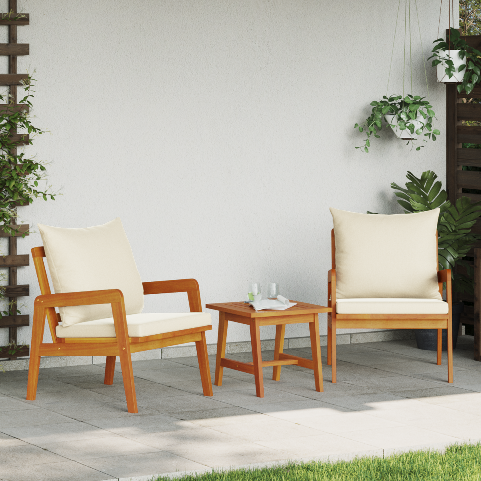 Tuinstoelen 2 stuks 59.5x65x71.5 cm Massief Acaciahout