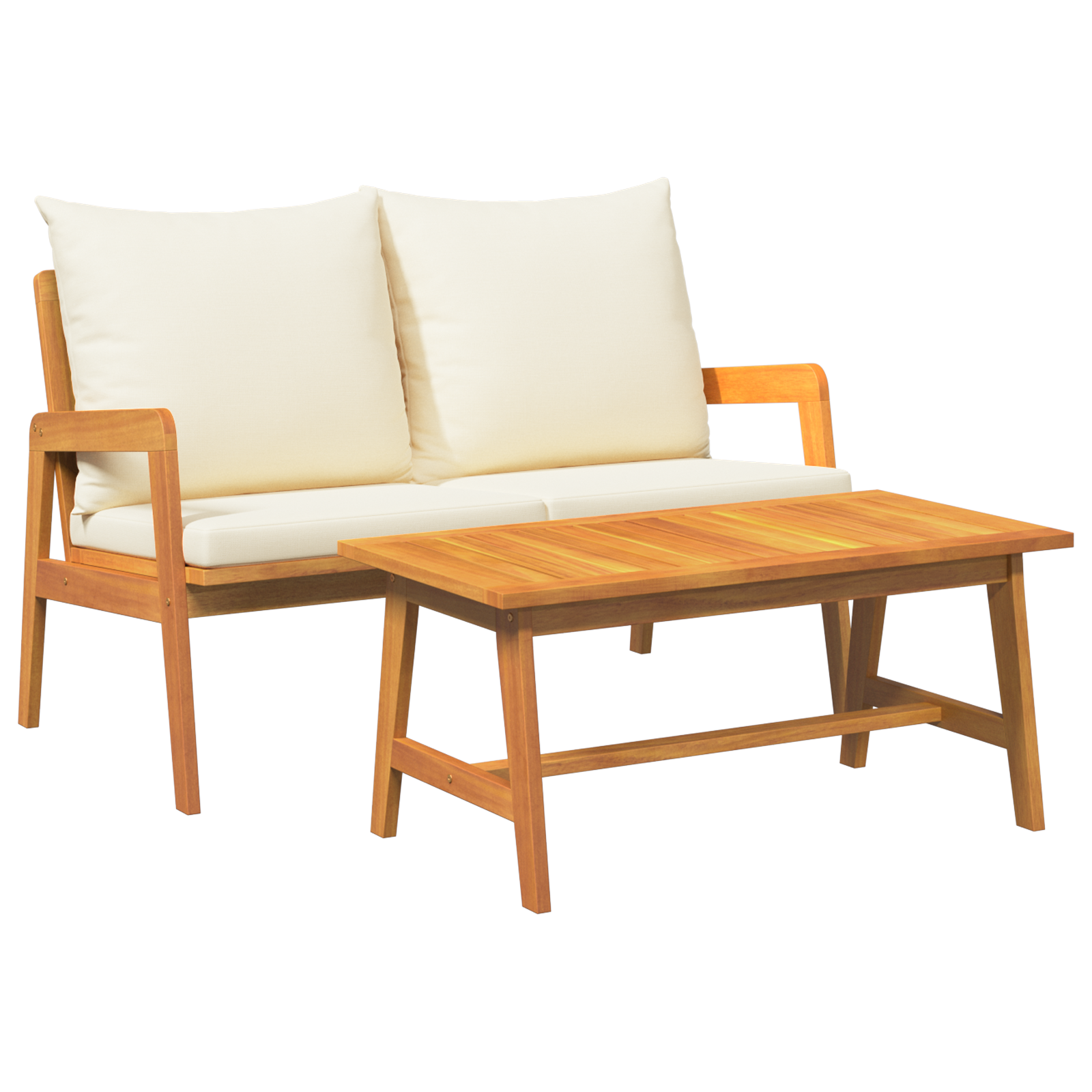 2 Часовна Бистро Комплект с Възглавници от Масивна Акация - Image 6