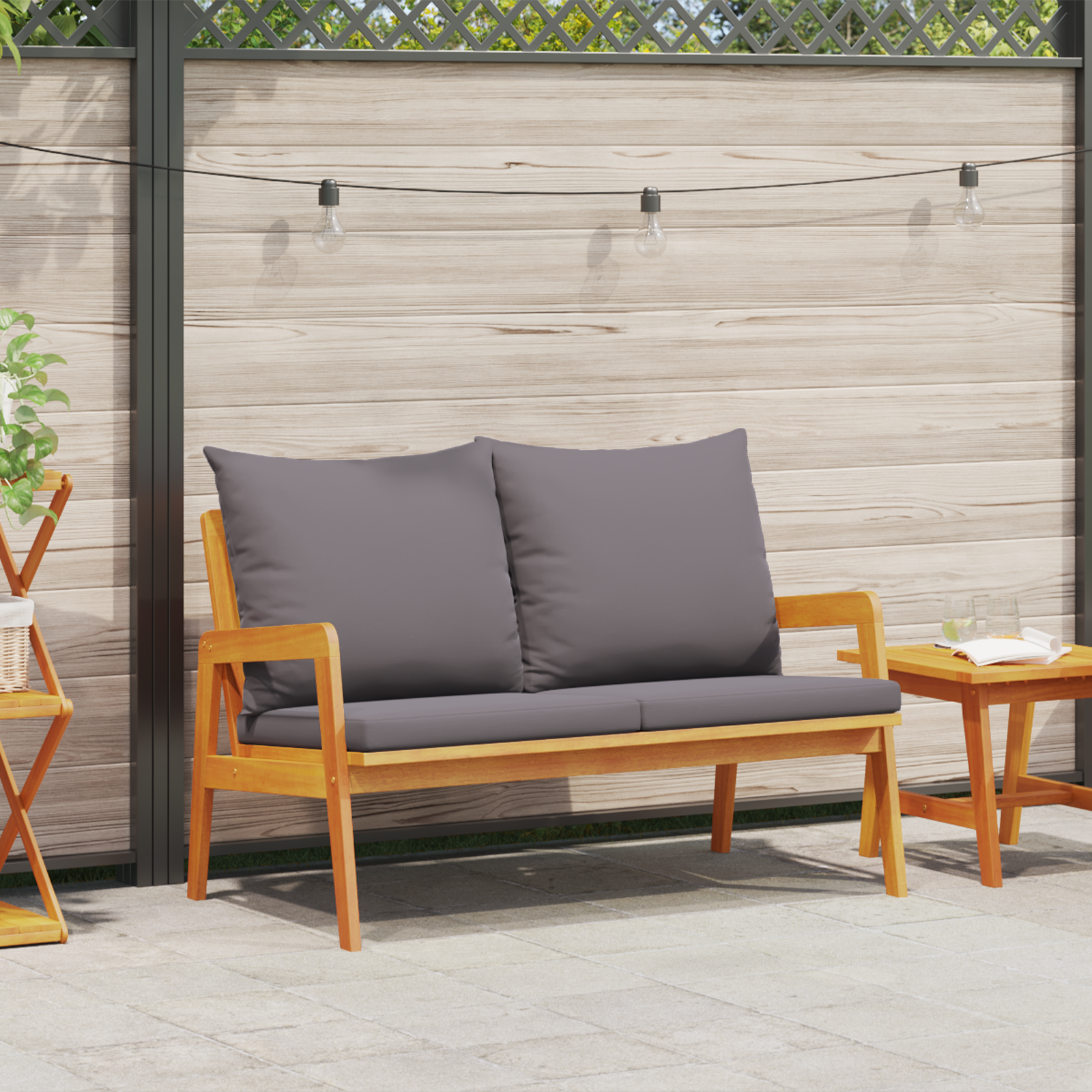 Tuinbank met Kussens 115x65x71 cm Massief Acacia