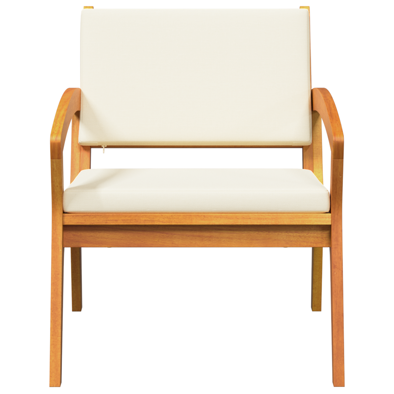 Outdoor Sofa Cream white Solid Acacia wood 59.5 x 70.5 x 72.5 cm - Image 6