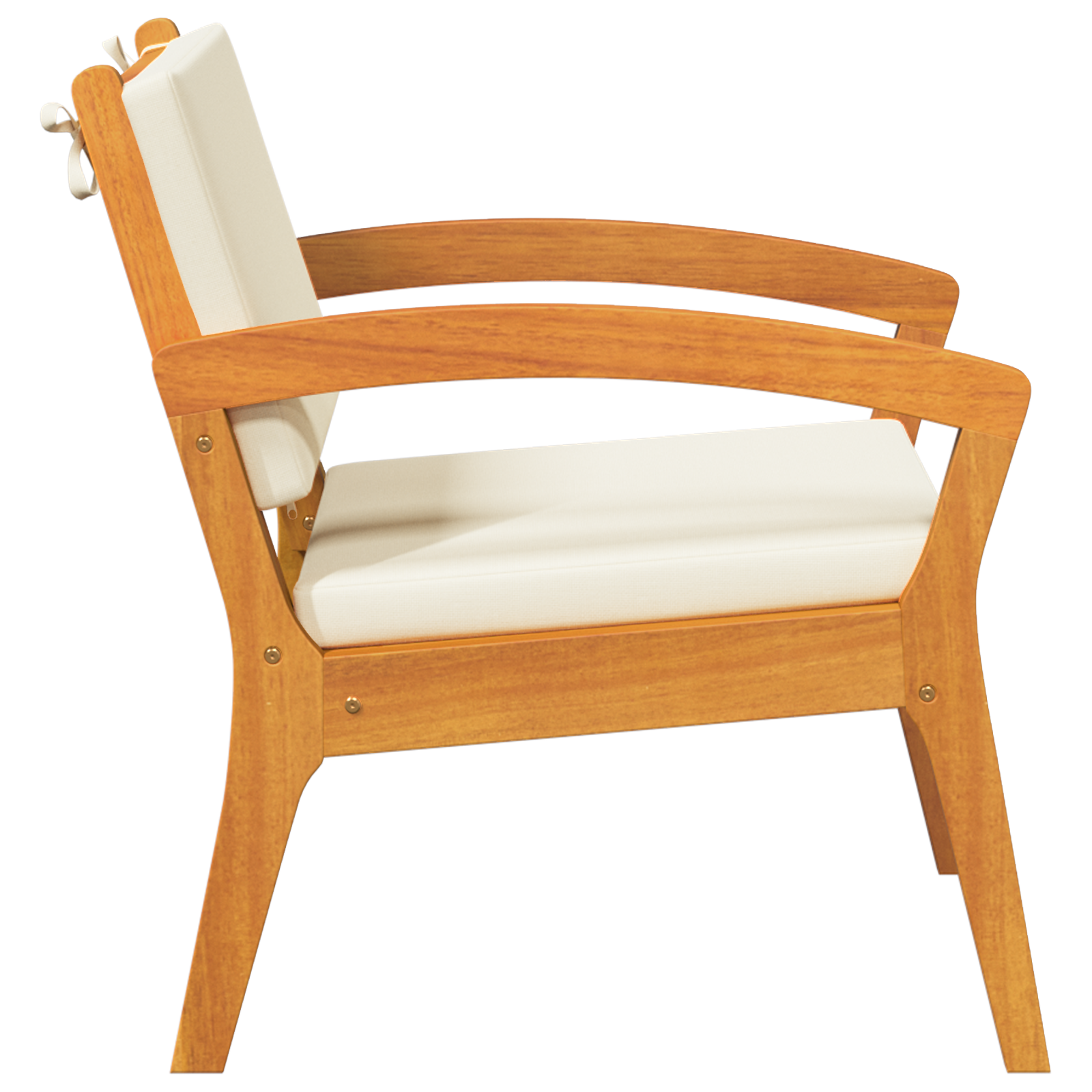 Outdoor Sofa Cream white Solid Acacia wood 59.5 x 70.5 x 72.5 cm - Image 7