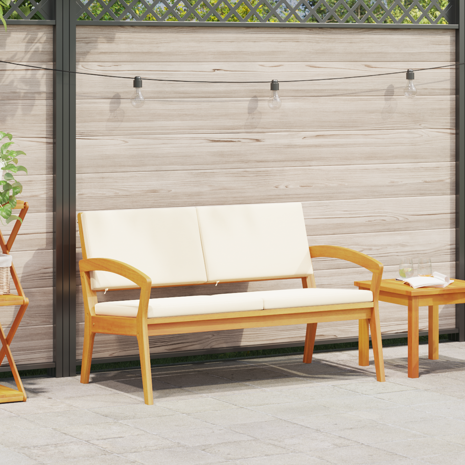 Tuinbank met Kussens 115x70x72 cm Massief Acaciahout