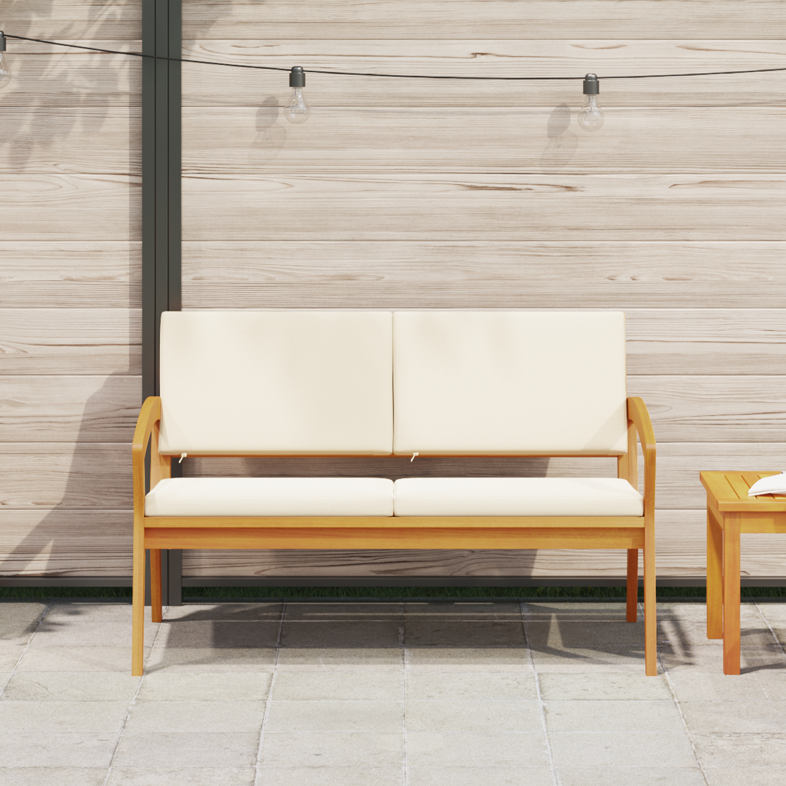 Garden Bench with Cushions 115x70x72 cm Solid Wood Acacia - Image 3