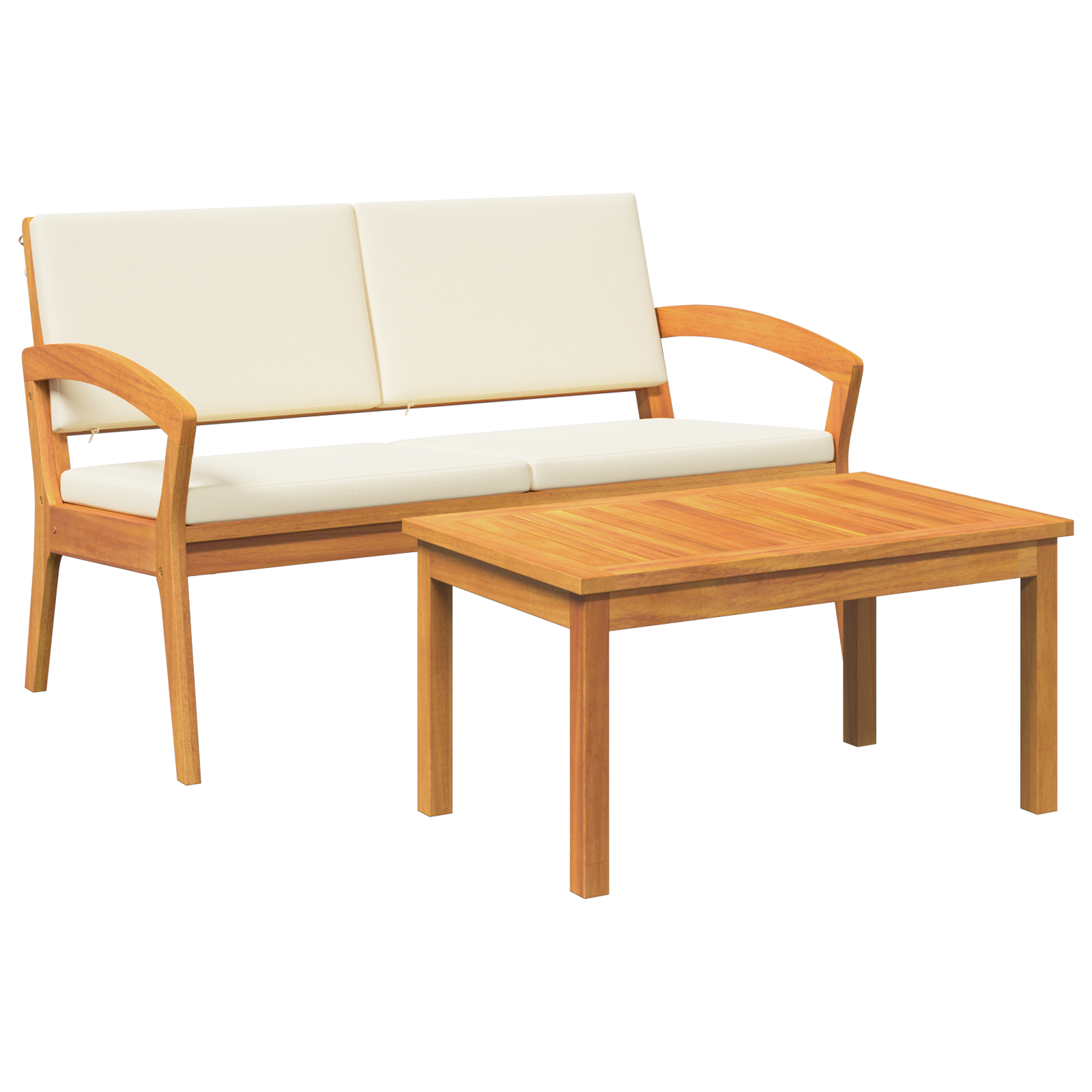 2 Piece Bistro Set with Cushions Solid Wood Acacia - Image 6